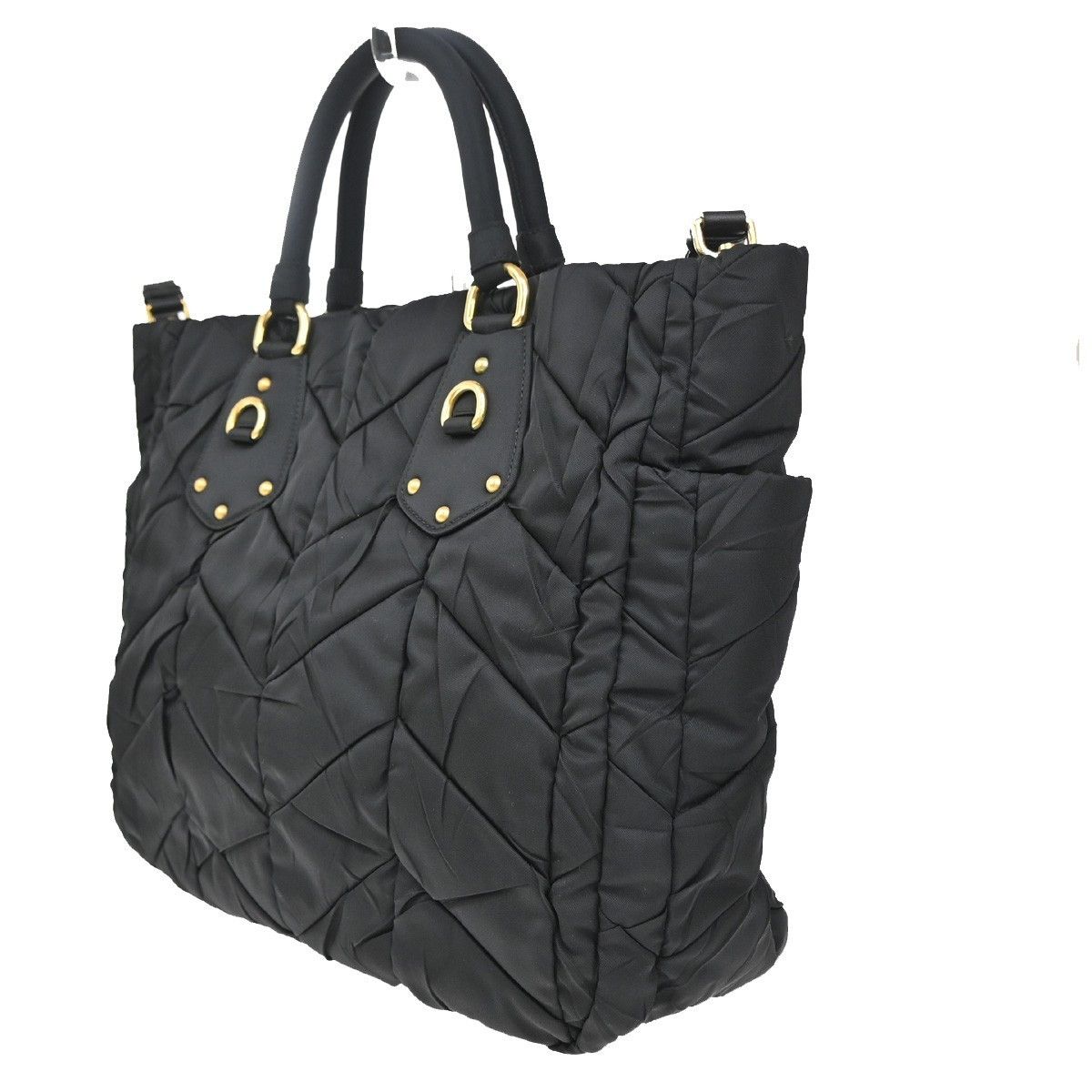 Prada Prada Convertible Side Pocket Tote Chevron Tessuto Size ONE SIZE - 4 Thumbnail