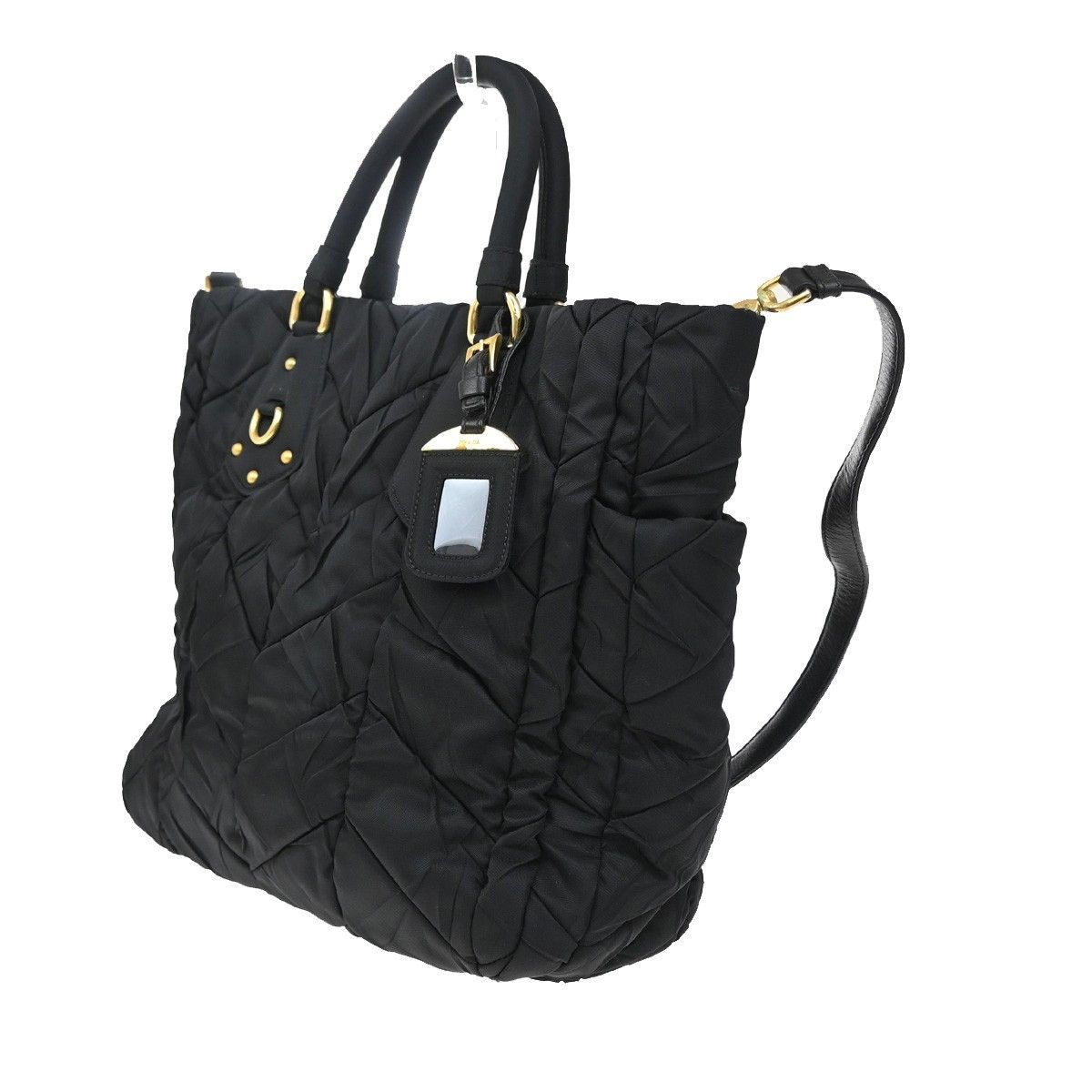 Prada Prada Convertible Side Pocket Tote Chevron Tessuto Size ONE SIZE - 3 Thumbnail