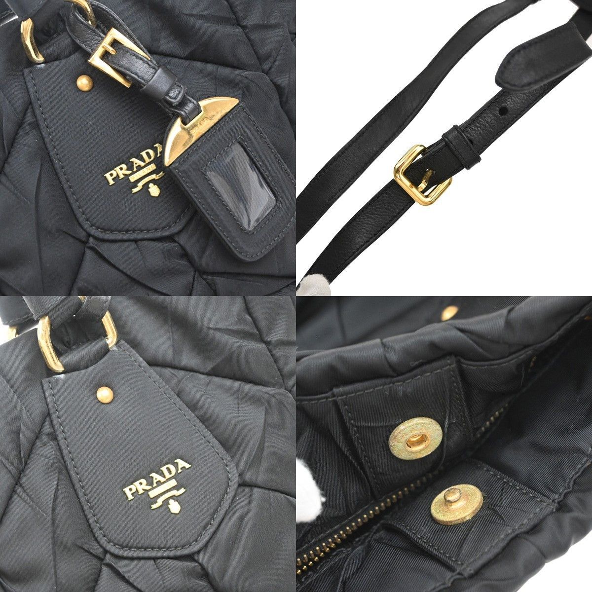Prada Prada Convertible Side Pocket Tote Chevron Tessuto Size ONE SIZE - 9 Thumbnail