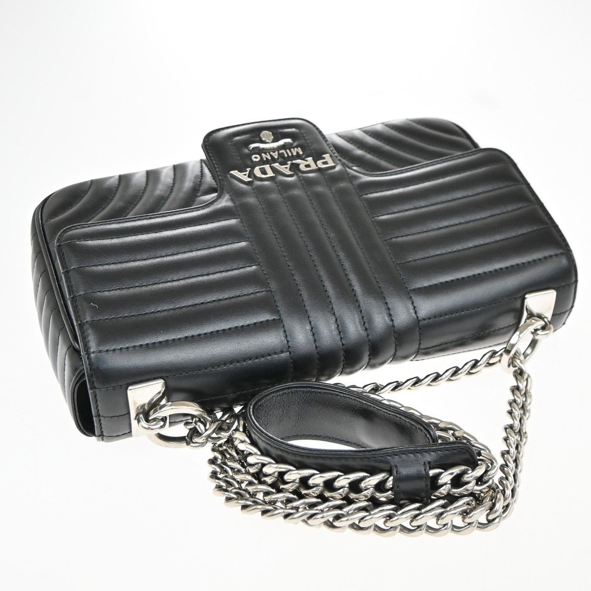 Prada Prada Chain Flap Shoulder Bag Diagramme Quilted Leather Size ONE SIZE - 7 Thumbnail