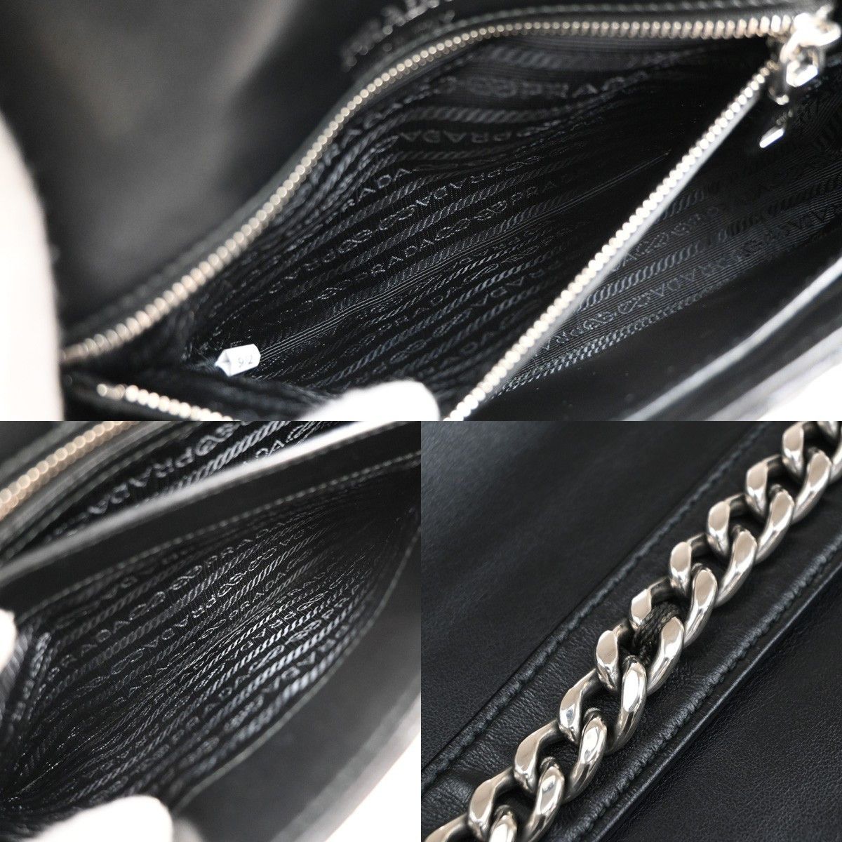 Prada Prada Chain Flap Shoulder Bag Diagramme Quilted Leather Size ONE SIZE - 16 Thumbnail