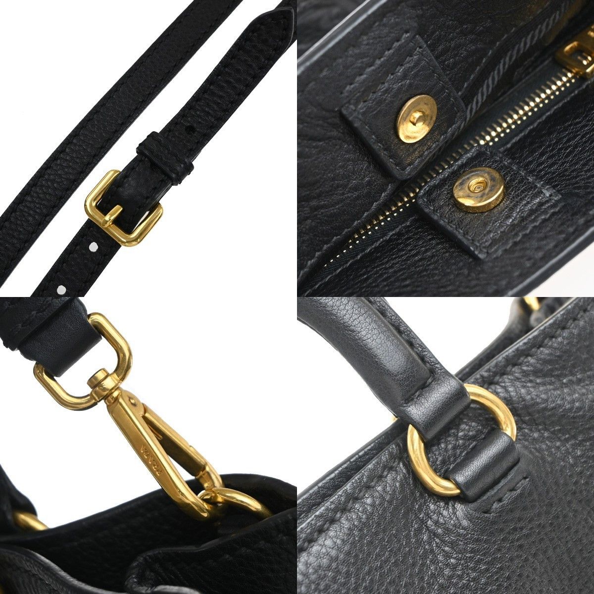 Prada Prada Embossed Logo Convertible Open Tote Vitello Daino Size ONE SIZE - 10 Thumbnail