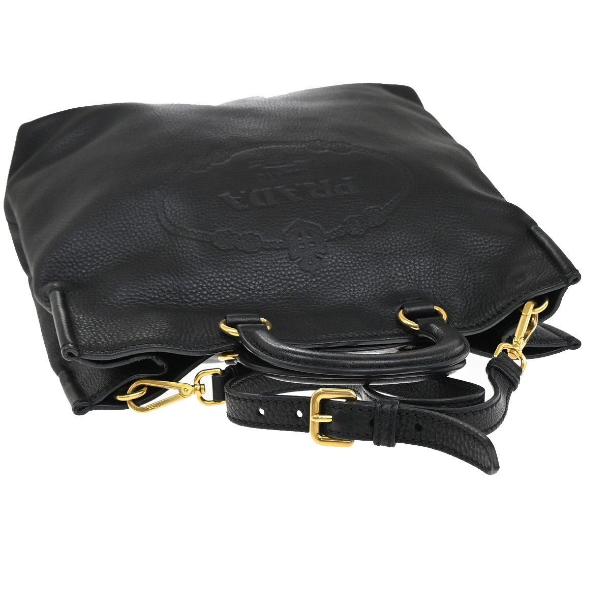 Prada Prada Embossed Logo Convertible Open Tote Vitello Daino Size ONE SIZE - 8 Thumbnail