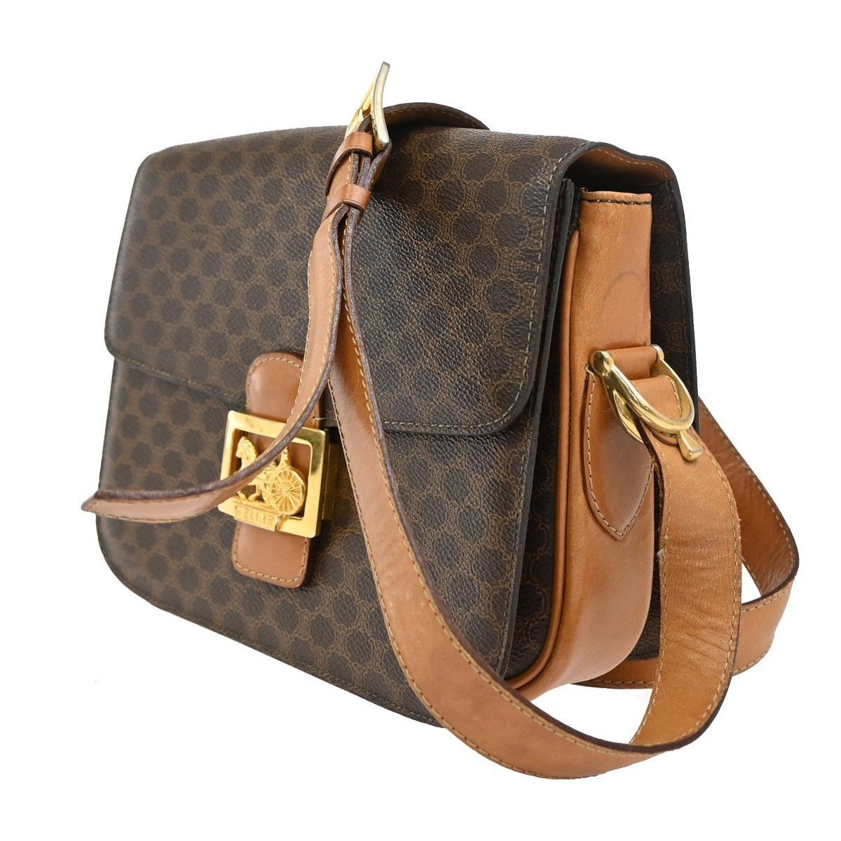 Celine Celine Vintage Horse Carriage Macadam Shoulder Bag Canvas Size ONE SIZE - 3 Thumbnail