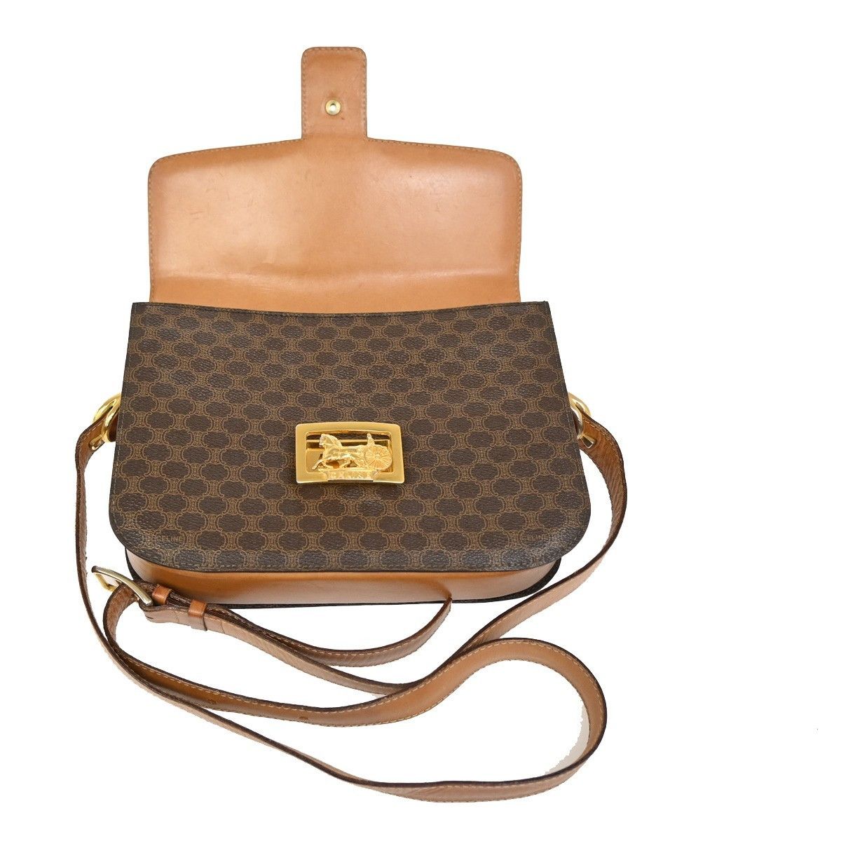 Celine Celine Vintage Horse Carriage Macadam Shoulder Bag Canvas Size ONE SIZE - 7 Thumbnail