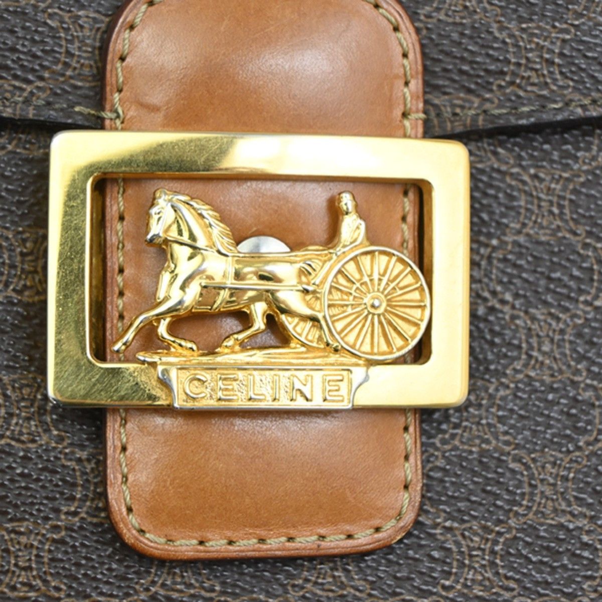 Celine Celine Vintage Horse Carriage Macadam Shoulder Bag Canvas Size ONE SIZE - 9 Thumbnail