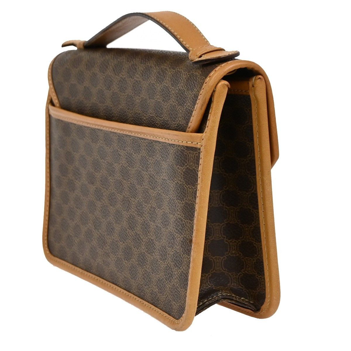 Celine Celine Vintage Macadam Handbag Canvas and Leather Size ONE SIZE - 3 Thumbnail