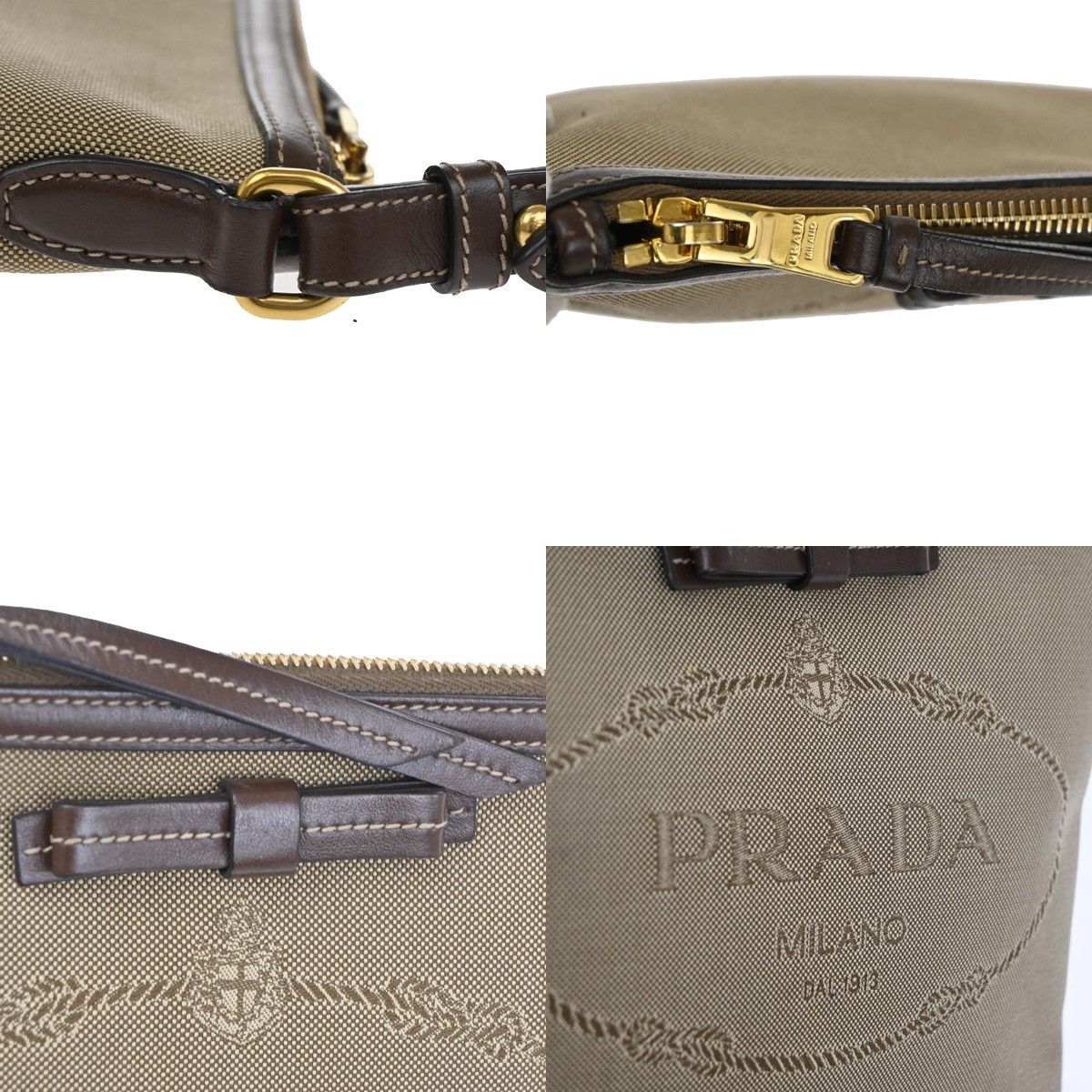 Prada Prada Logo Double Zip Crossbody Bag Canvas Size ONE SIZE - 10 Thumbnail