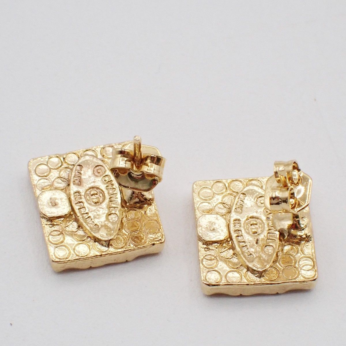 Chanel Chanel CC Square Stud Earrings Metal with Enamel Size ONE SIZE - 2 Thumbnail