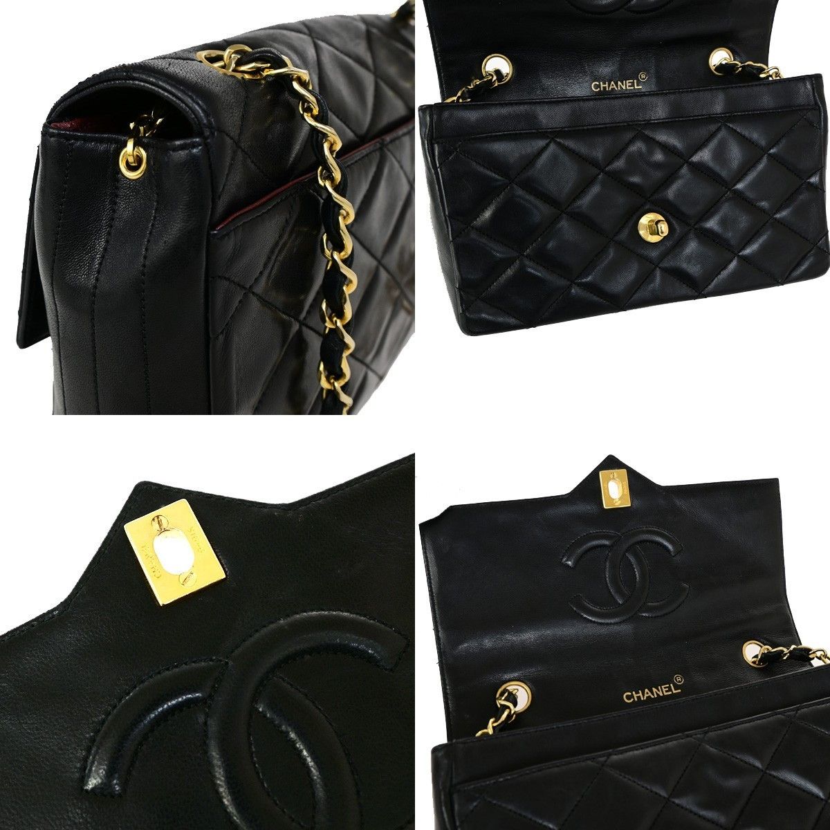 Chanel Chanel Vintage CC Chain Flap Bag Quilted Lambskin Size ONE SIZE - 9 Thumbnail