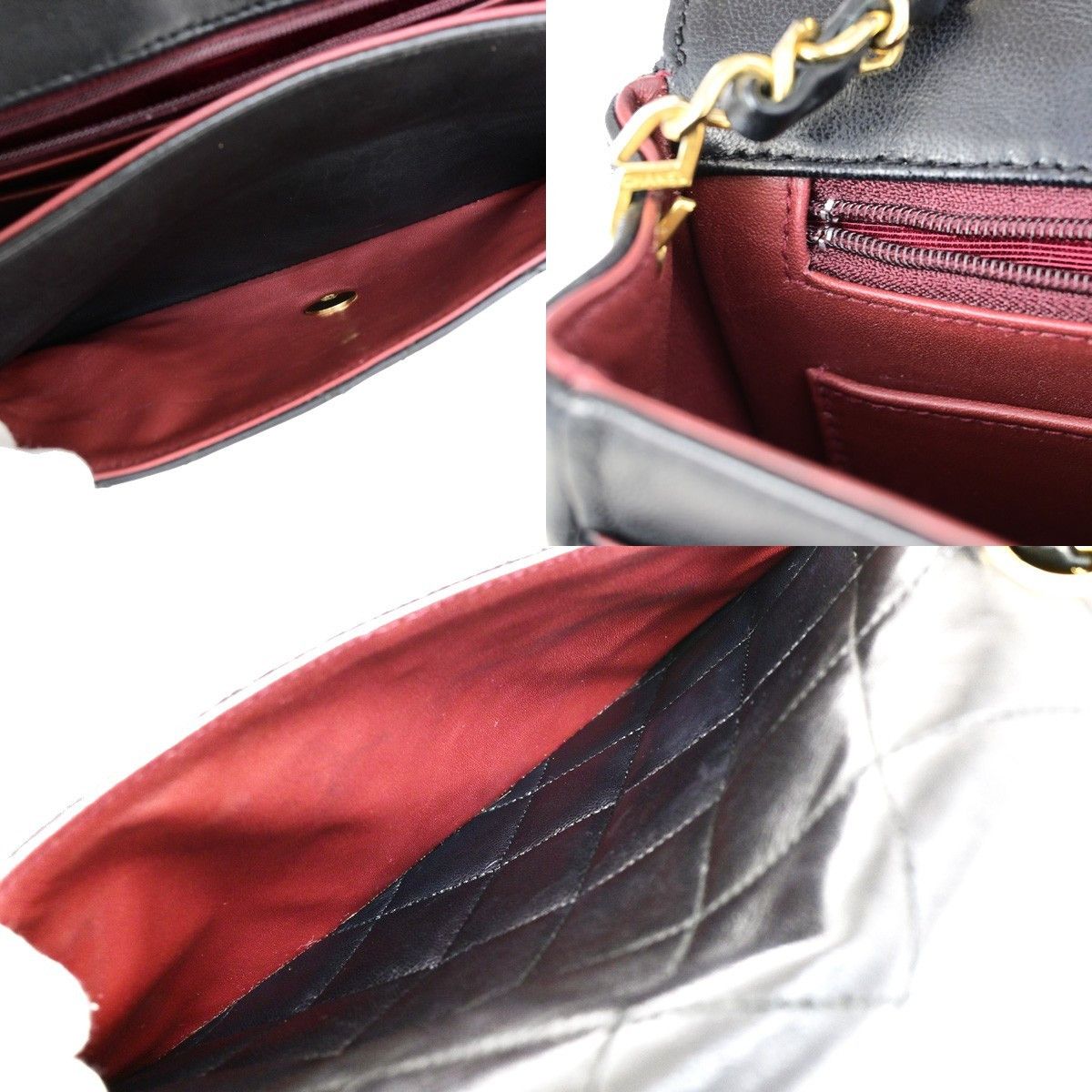Chanel Chanel Vintage CC Chain Flap Bag Quilted Lambskin Size ONE SIZE - 11 Thumbnail