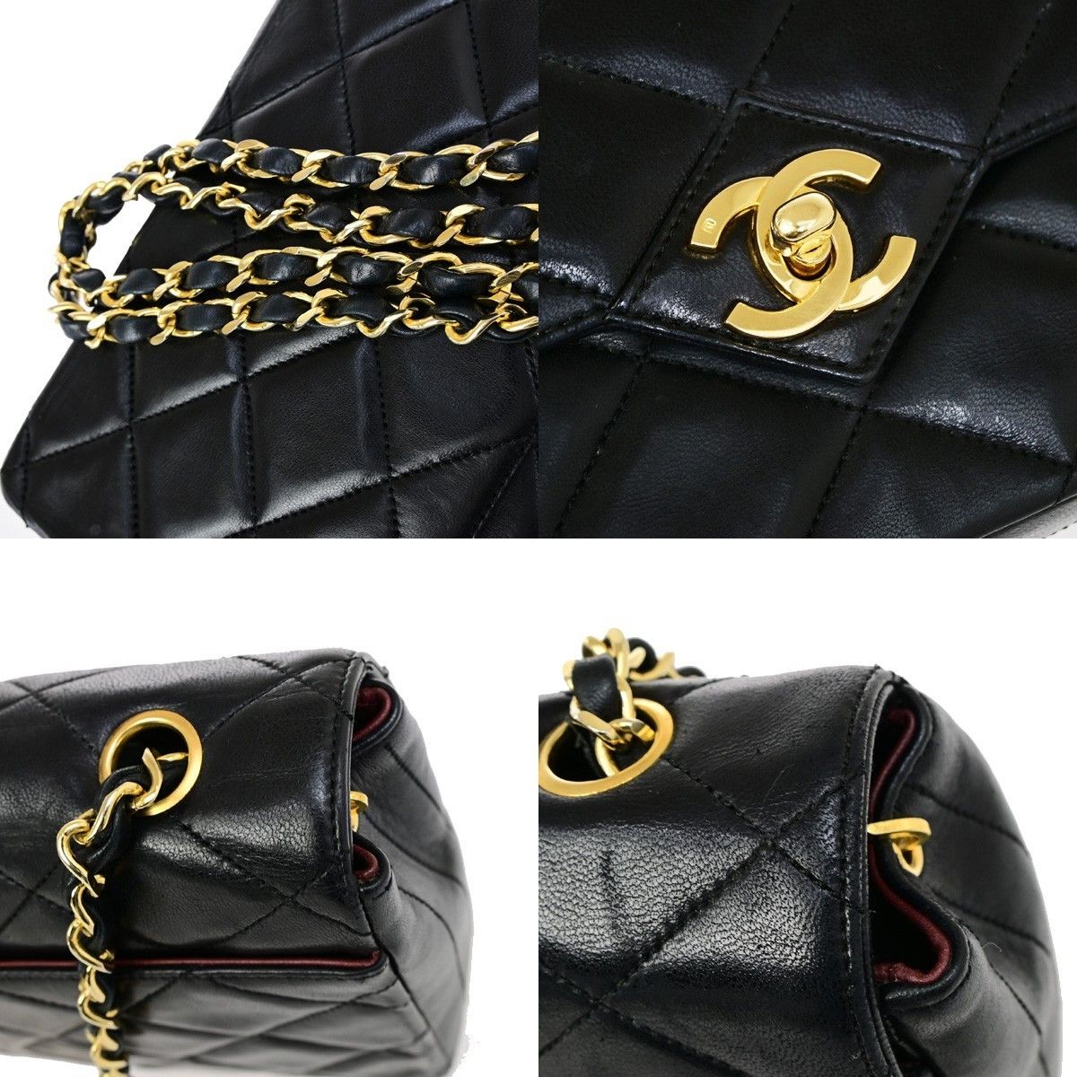 Chanel Chanel Vintage CC Chain Flap Bag Quilted Lambskin Size ONE SIZE - 8 Thumbnail