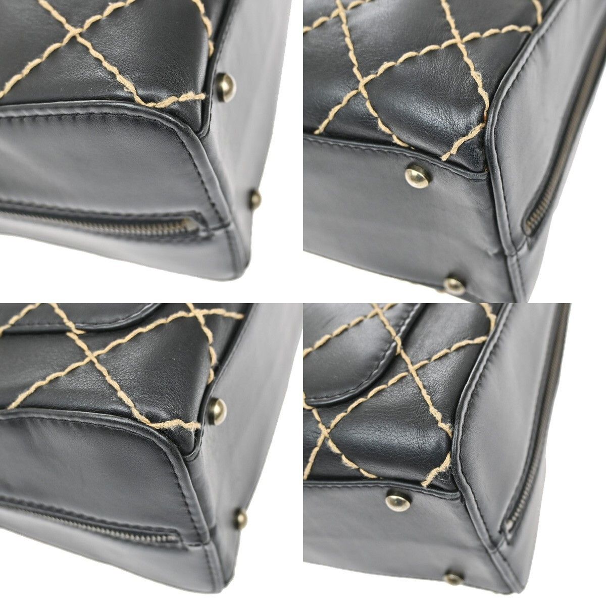 Chanel Chanel Surpique Zip Around Satchel Quilted Leather Size ONE SIZE - 9 Thumbnail