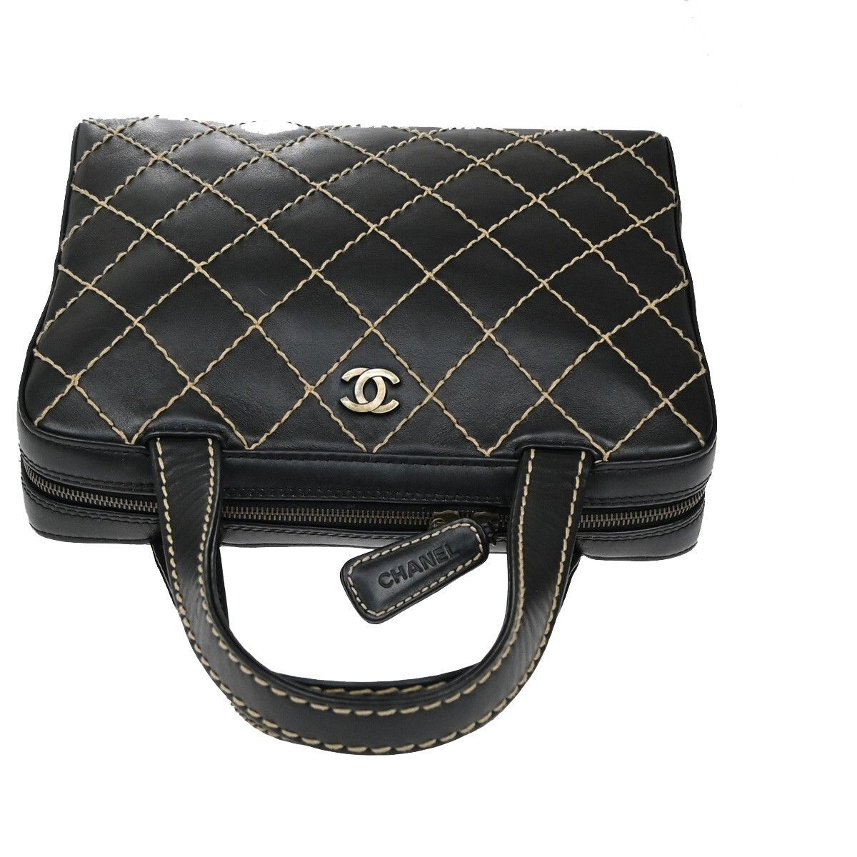Chanel Chanel Surpique Zip Around Satchel Quilted Leather Size ONE SIZE - 8 Thumbnail