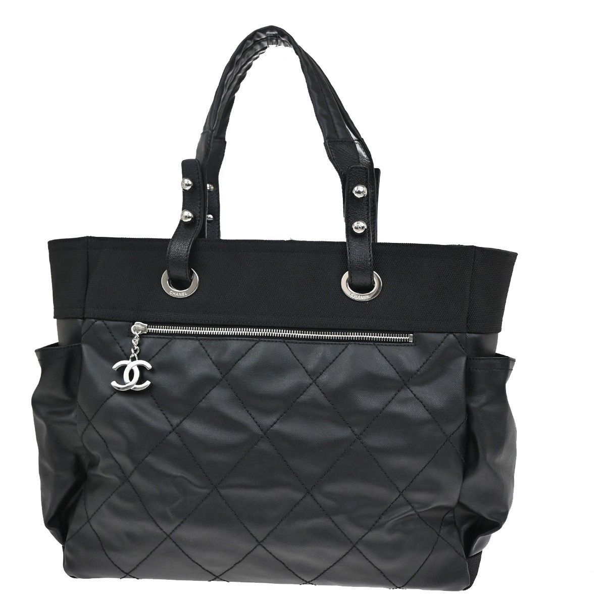 Chanel Chanel Biarritz Pocket Tote Quilted Coated Canvas Size ONE SIZE - 17 Thumbnail