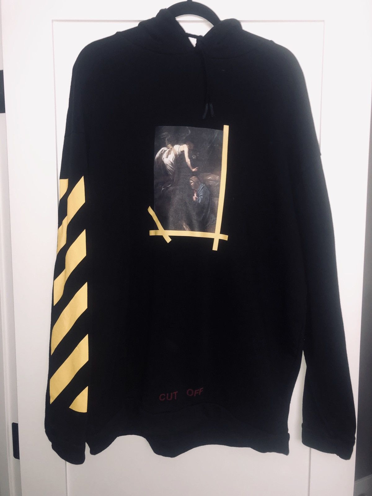 Off White Yellow Stripes Hoodie