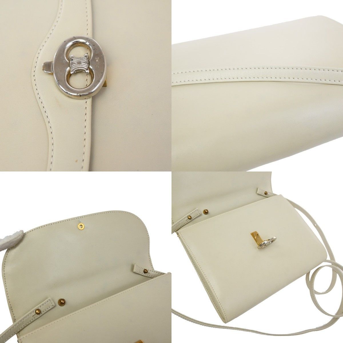 Celine Celine Vintage Triomphe Flap Bag Leather Size ONE SIZE - 9 Thumbnail