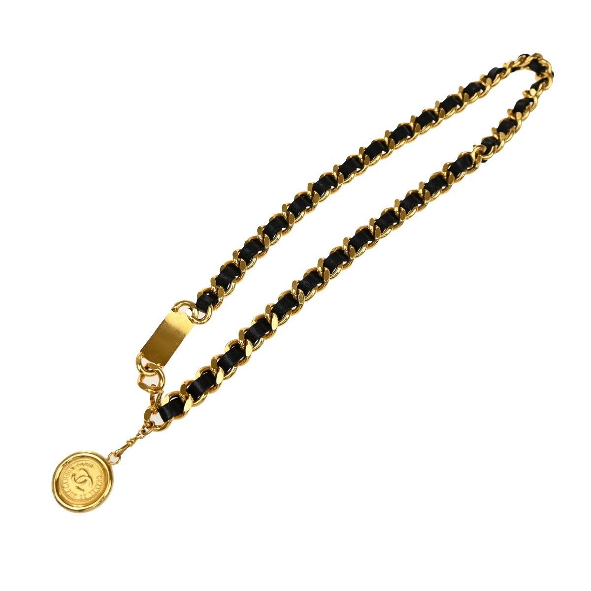 Chanel Chanel Vintage Medallion Chain Belt Metal and Leather Size ONE SIZE - 2 Thumbnail