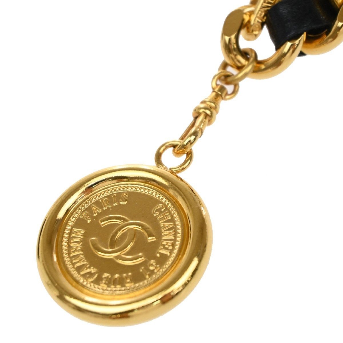 Chanel Chanel Vintage Medallion Chain Belt Metal and Leather Size ONE SIZE - 4 Thumbnail