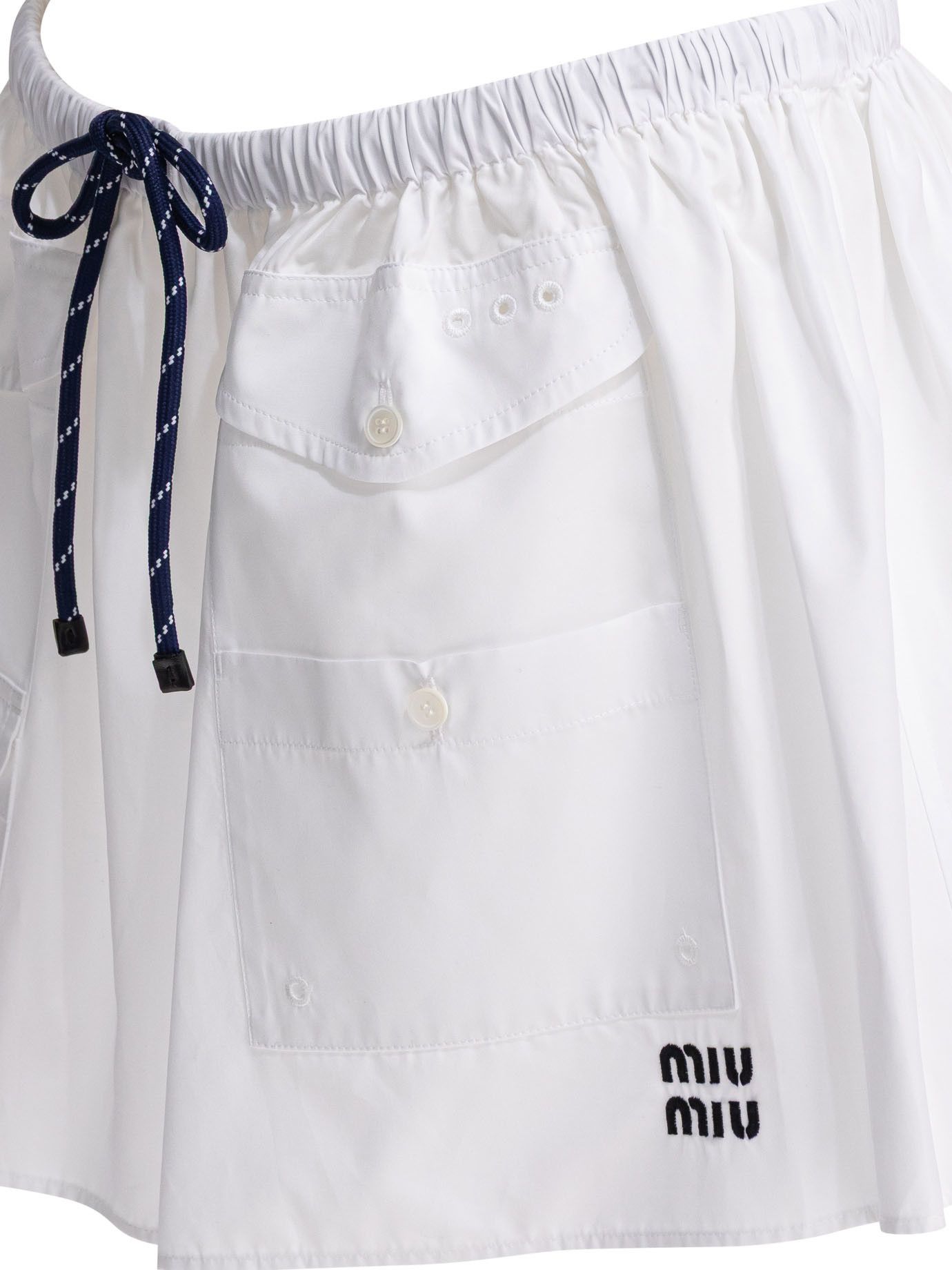 Miu Miu Miu Miu Poplin Mini Skirt With Logo tag size 42 Women - USA Duties Paid Size 28" / US 6 / IT 42 - 4 Thumbnail