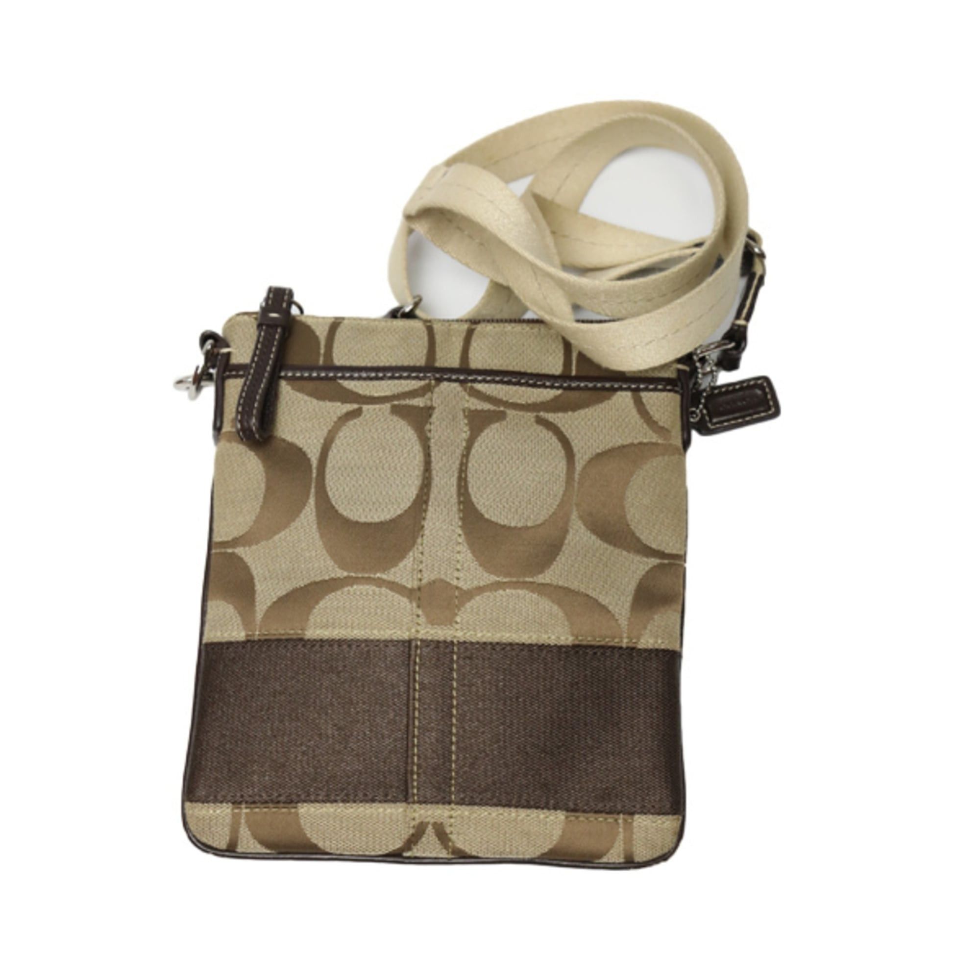 Coach Coach Signature Swing Shoulder Bag in Khaki Leather Size ONE SIZE - 2 Thumbnail