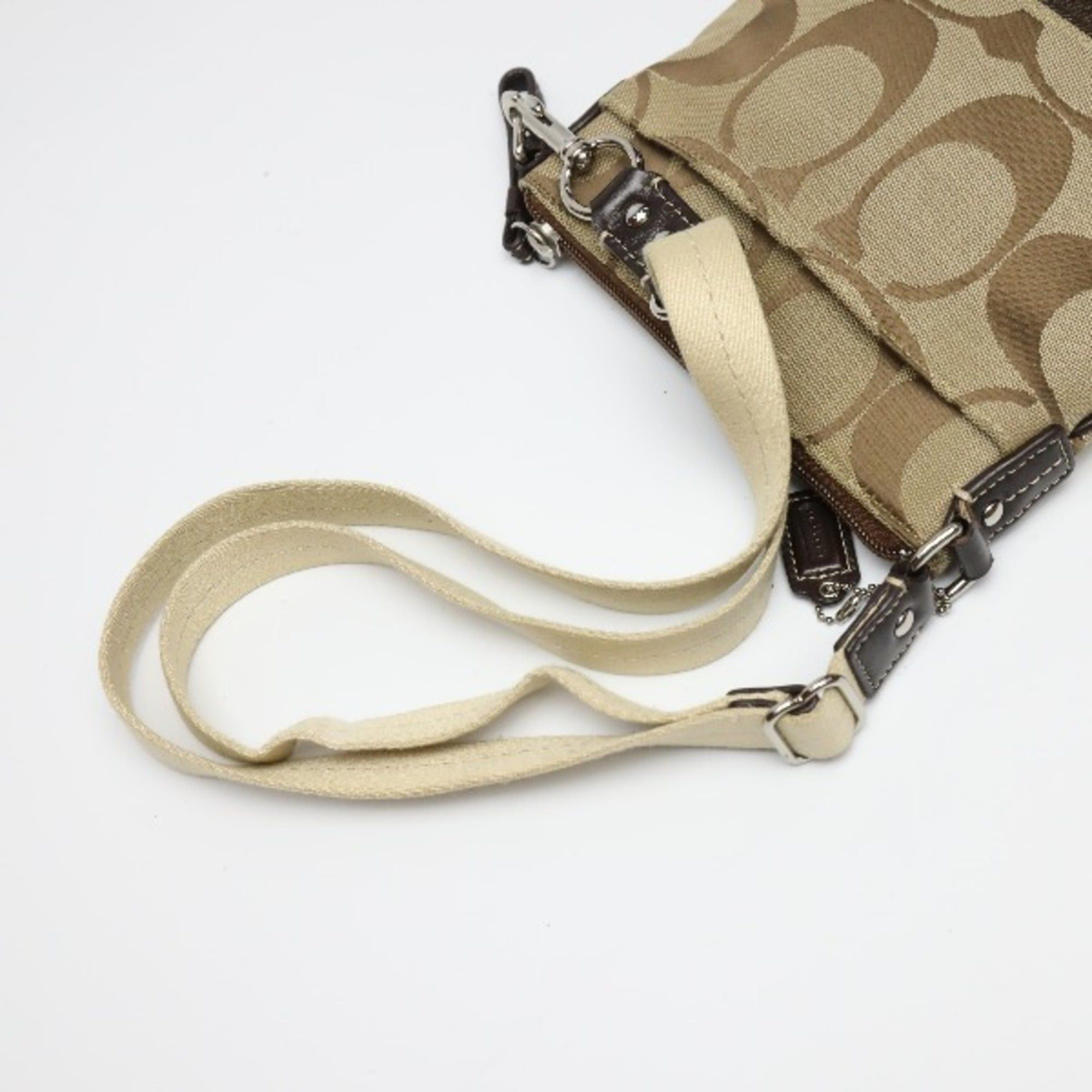 Coach Coach Signature Swing Shoulder Bag in Khaki Leather Size ONE SIZE - 7 Thumbnail