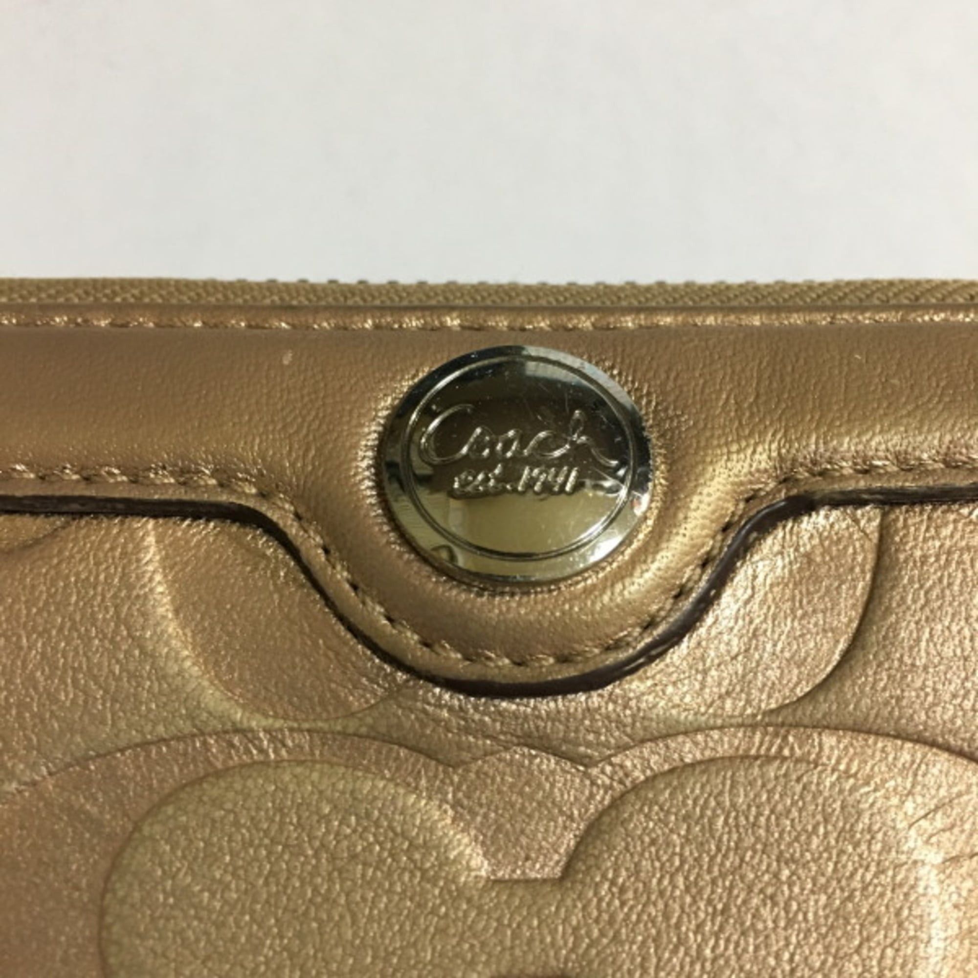 Coach Coach long wallet with round zipper, gold Size ONE SIZE - 5 Thumbnail