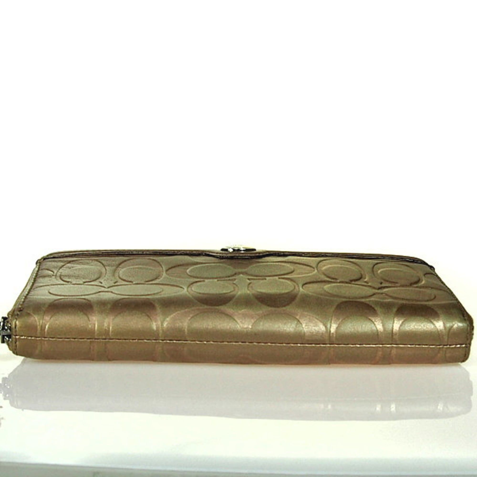 Coach Coach long wallet with round zipper, gold Size ONE SIZE - 4 Thumbnail