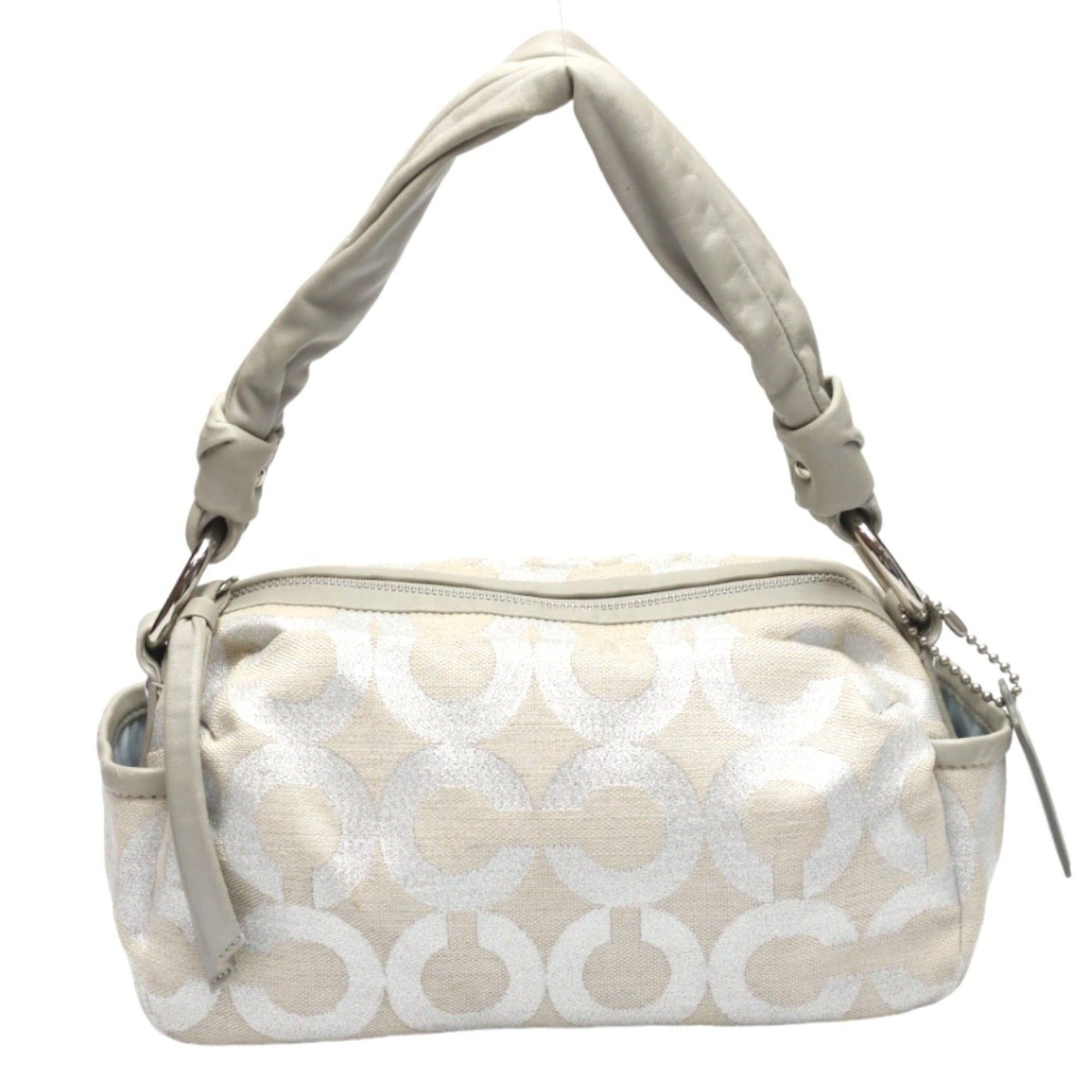 Coach Coach Op Art Glitter Leather One-Shoulder Parka Shoulder Bag 13507 Silver/Gray Size ONE SIZE - 2 Thumbnail
