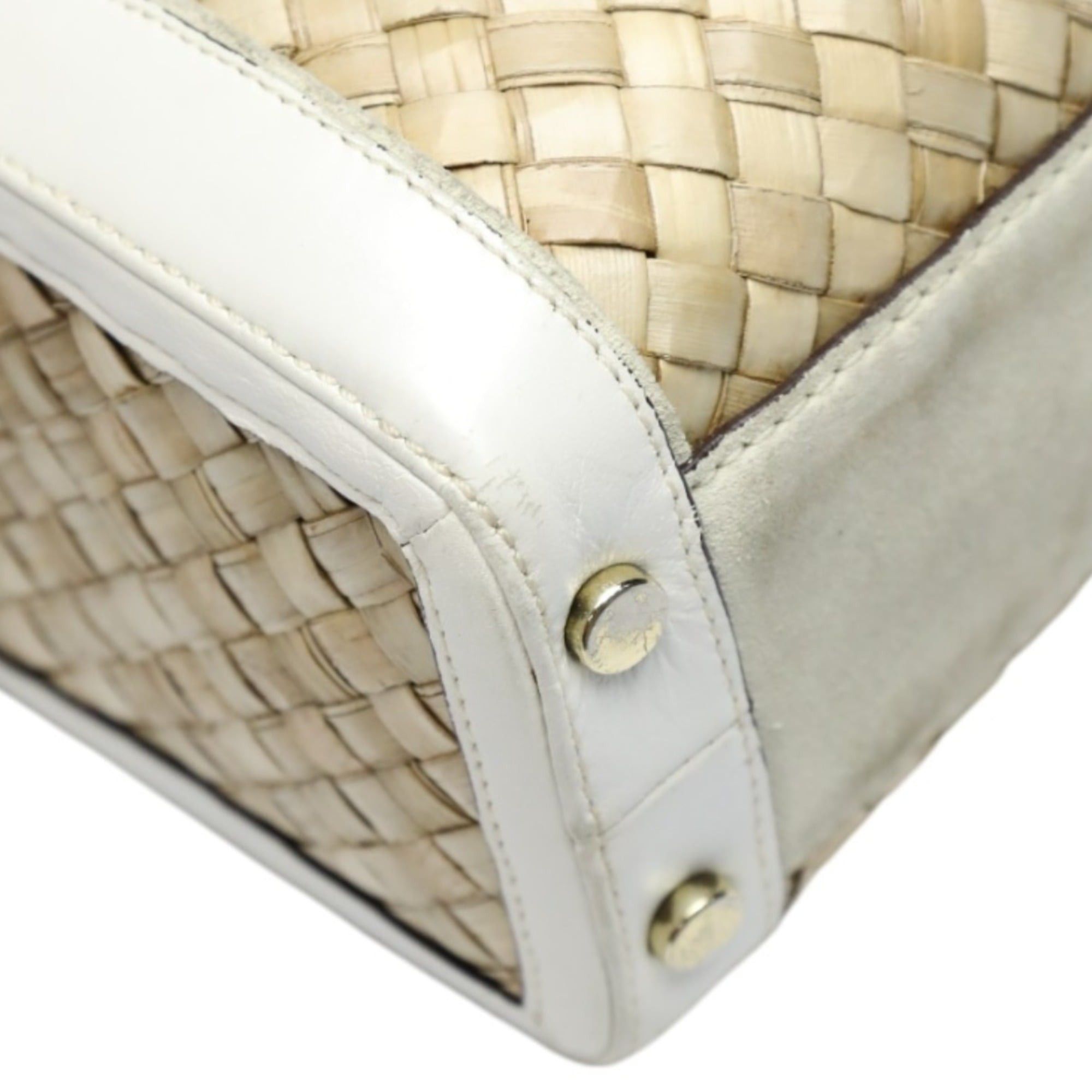 Coach Coach 4419 Leather Handbag, Tote Bag, Basket White/Natural Size ONE SIZE - 7 Thumbnail