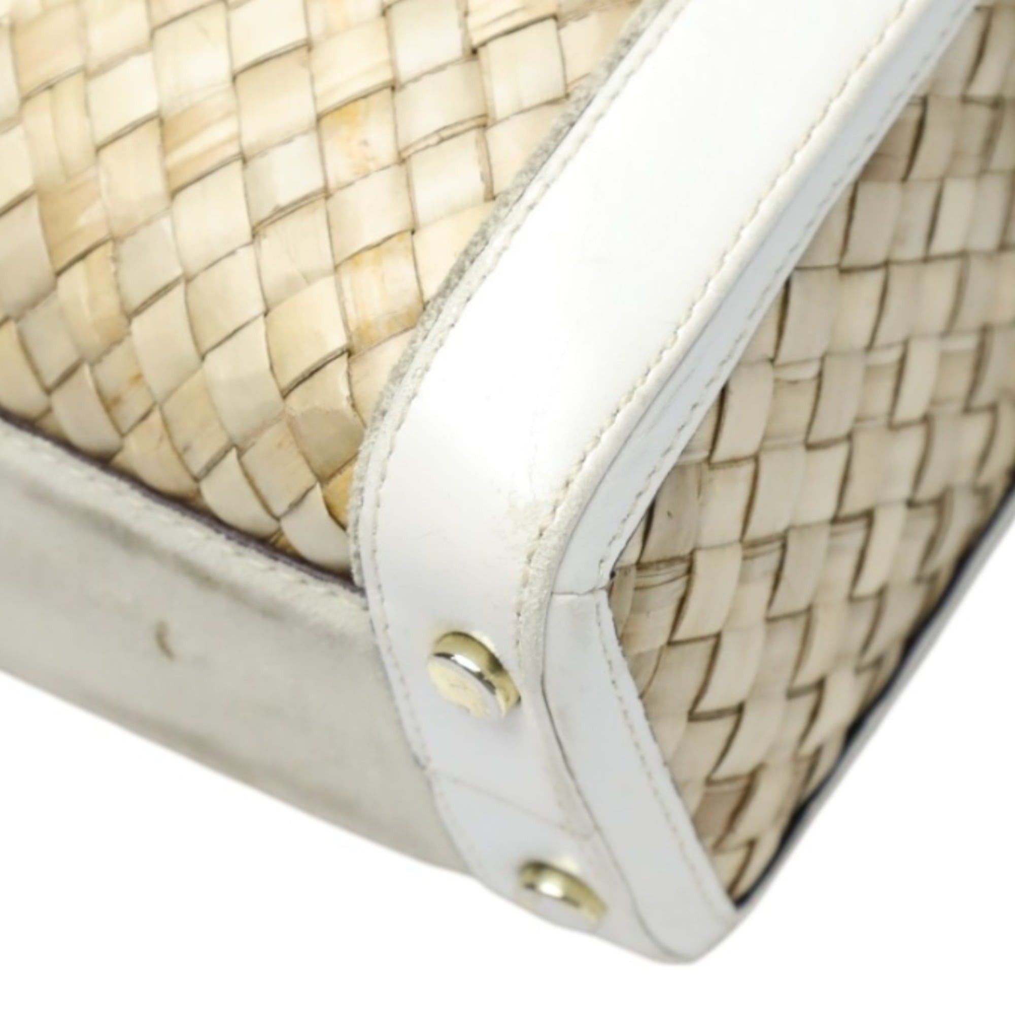 Coach Coach 4419 Leather Handbag, Tote Bag, Basket White/Natural Size ONE SIZE - 8 Thumbnail
