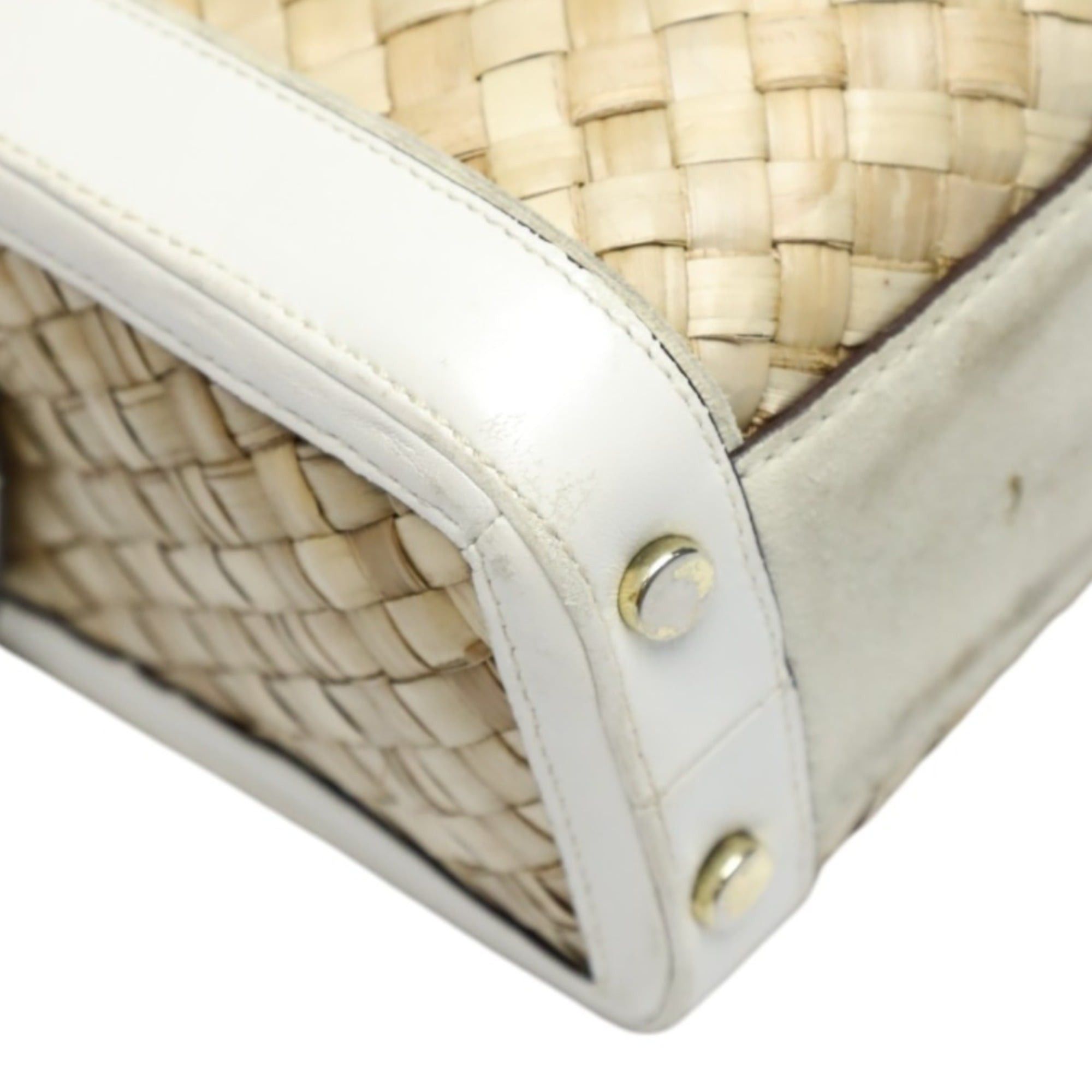 Coach Coach 4419 Leather Handbag, Tote Bag, Basket White/Natural Size ONE SIZE - 5 Thumbnail