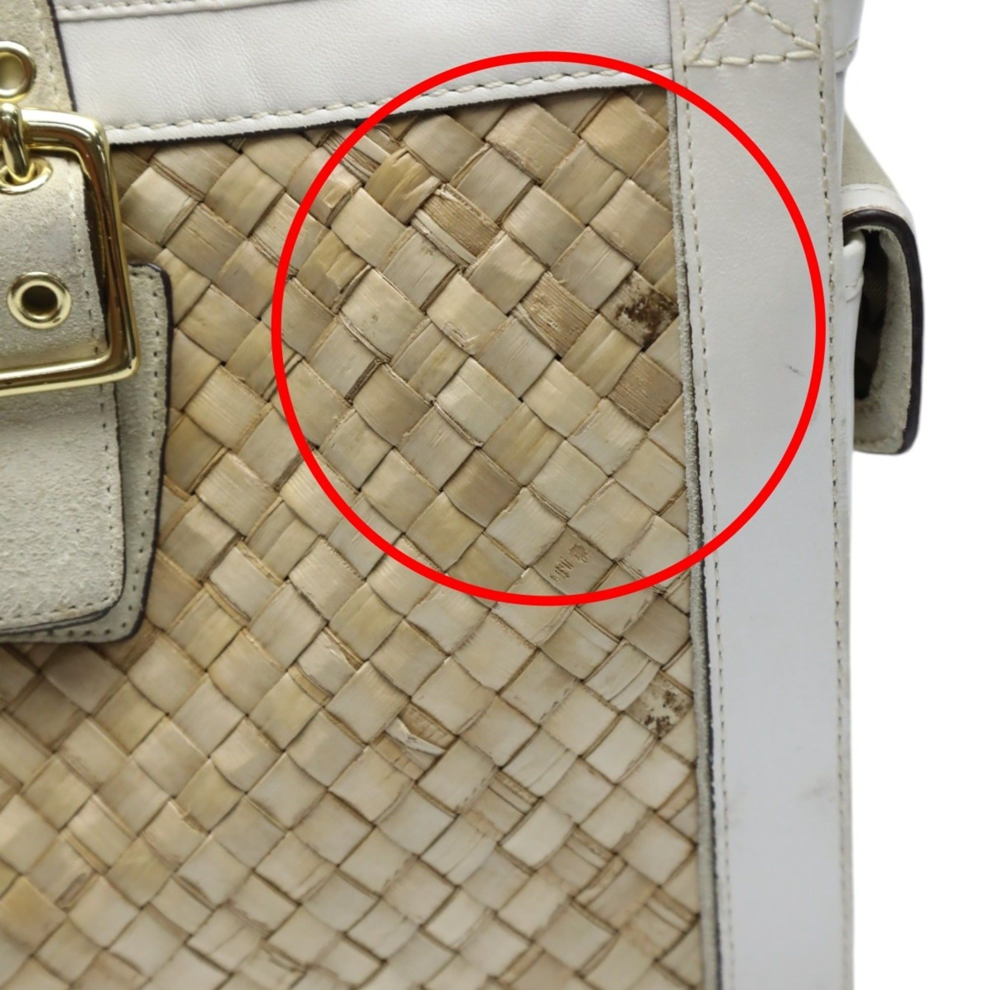 Coach Coach 4419 Leather Handbag, Tote Bag, Basket White/Natural Size ONE SIZE - 14 Thumbnail