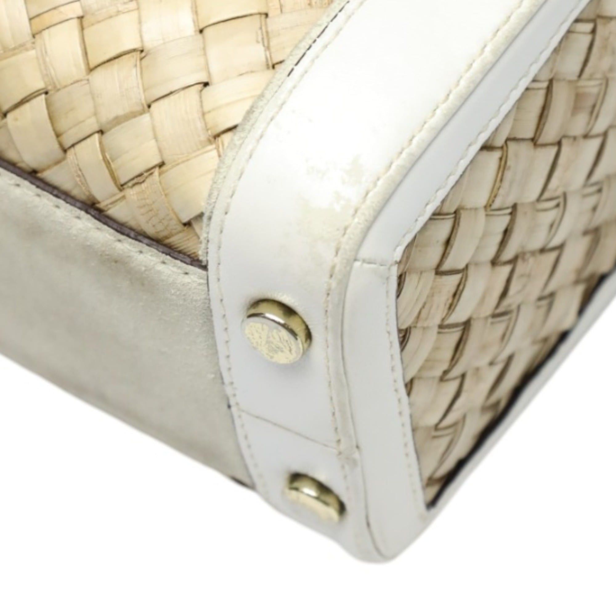 Coach Coach 4419 Leather Handbag, Tote Bag, Basket White/Natural Size ONE SIZE - 6 Thumbnail