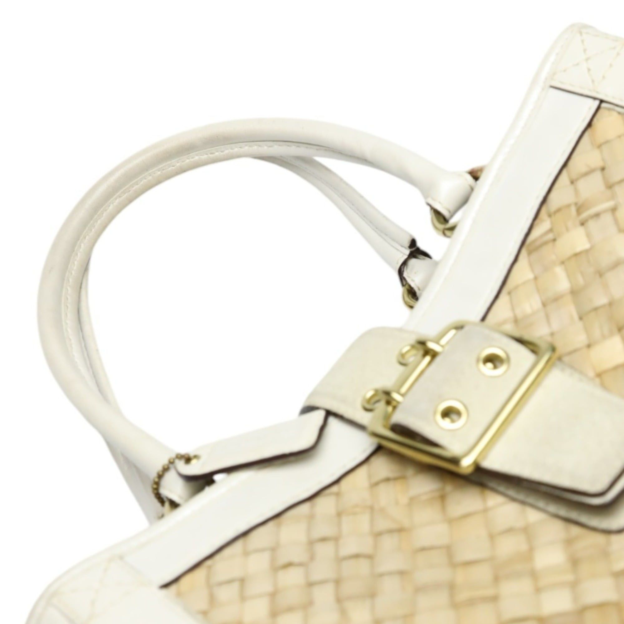 Coach Coach 4419 Leather Handbag, Tote Bag, Basket White/Natural Size ONE SIZE - 9 Thumbnail