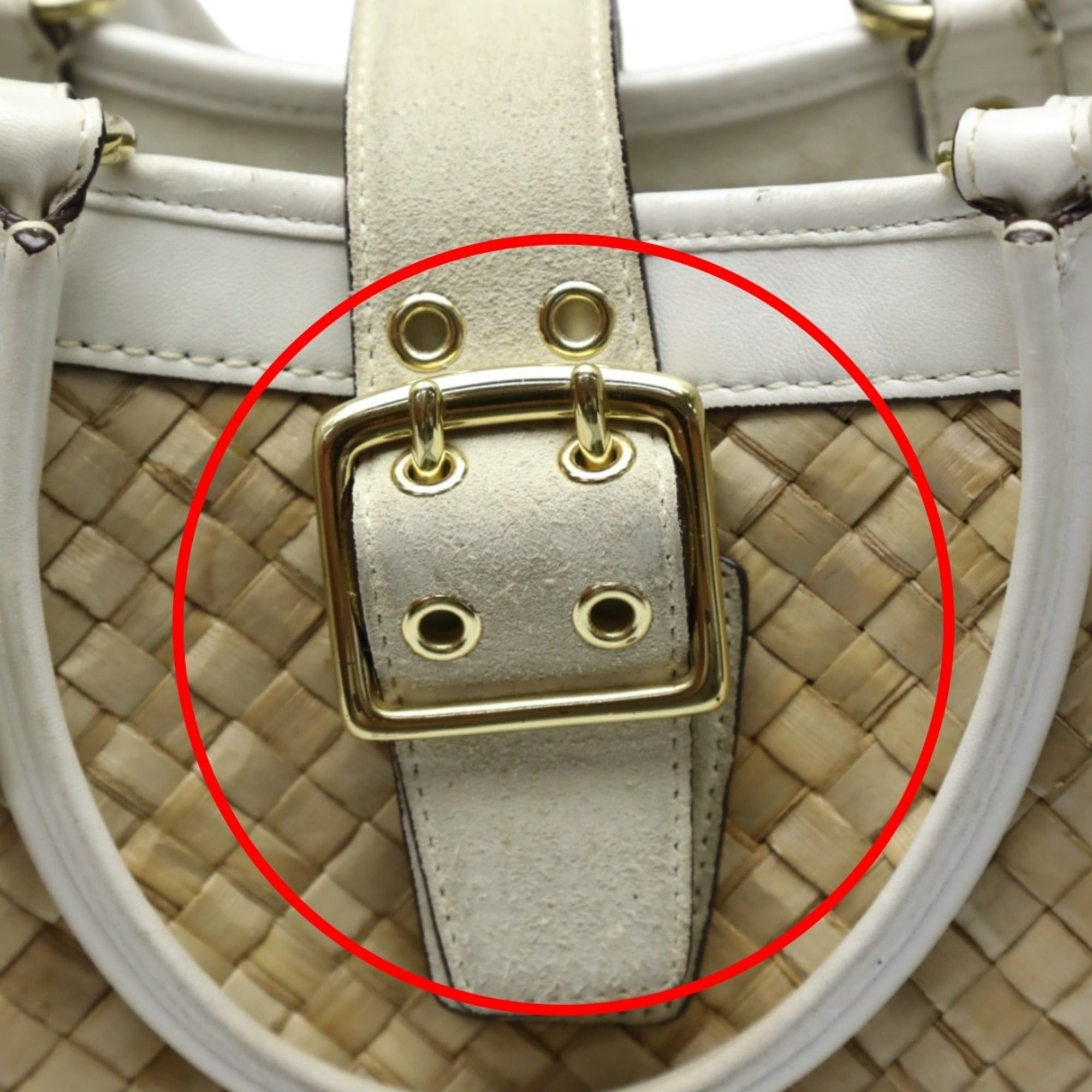 Coach Coach 4419 Leather Handbag, Tote Bag, Basket White/Natural Size ONE SIZE - 12 Thumbnail