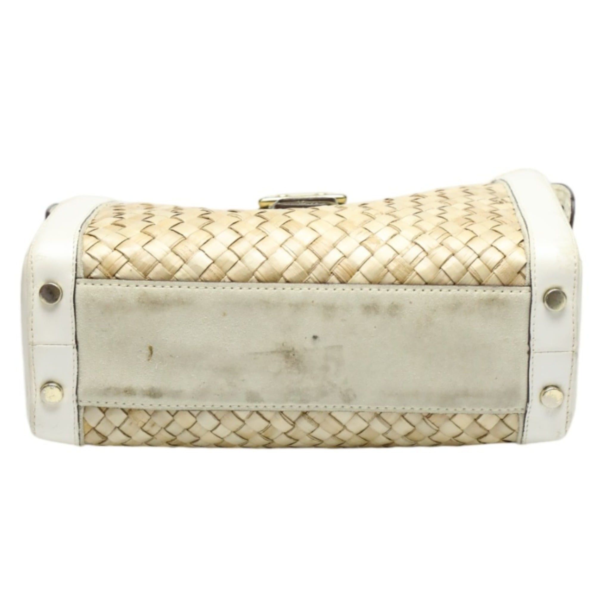 Coach Coach 4419 Leather Handbag, Tote Bag, Basket White/Natural Size ONE SIZE - 4 Thumbnail