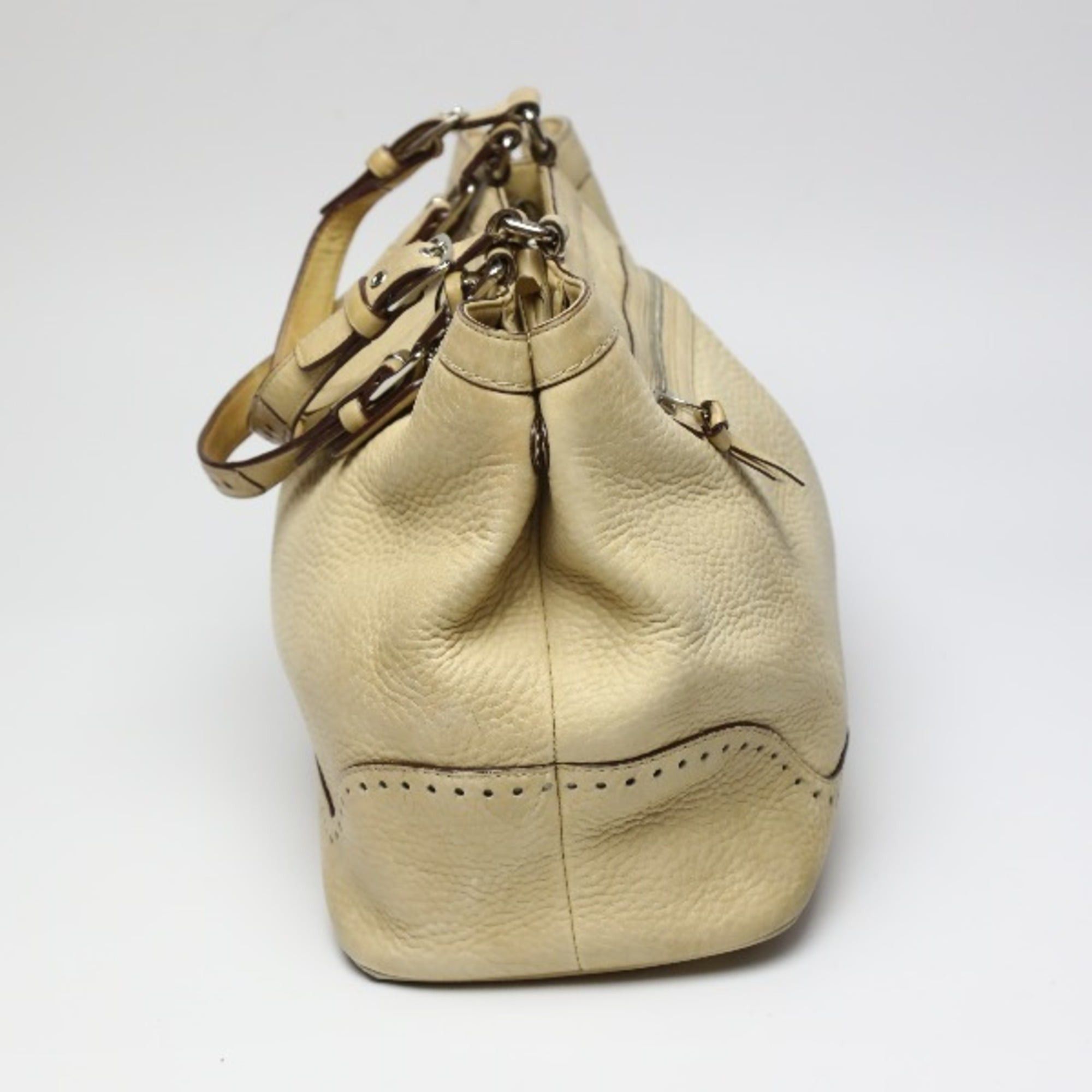 Coach Coach 5056 Beige Leather Tote Bag Handbag Size ONE SIZE - 3 Thumbnail