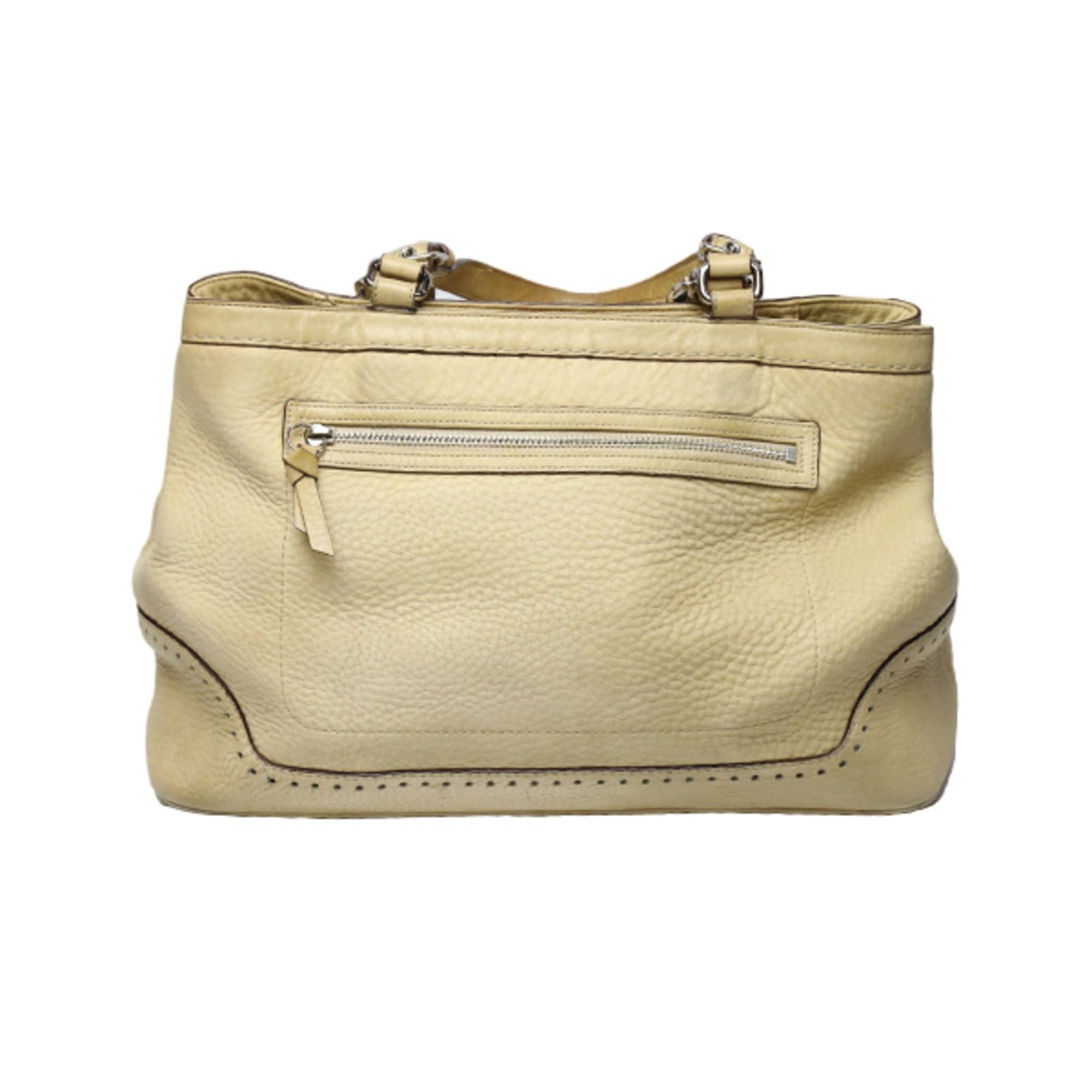Coach Coach 5056 Beige Leather Tote Bag Handbag | Grailed