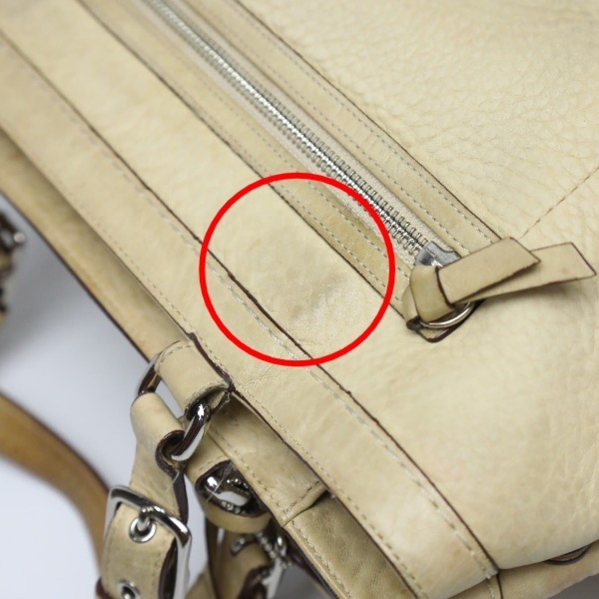 Coach Coach 5056 Beige Leather Tote Bag Handbag Size ONE SIZE - 9 Thumbnail