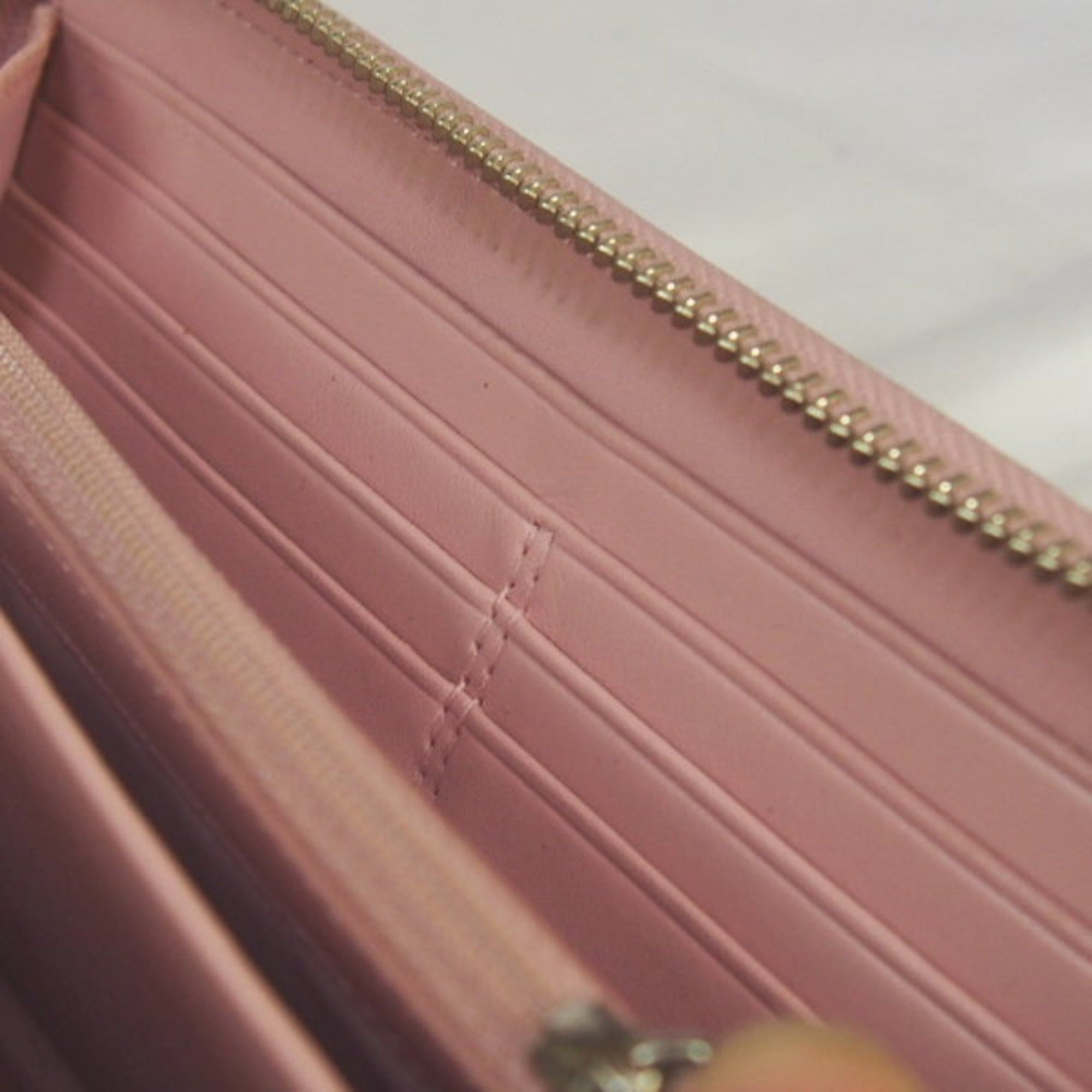 Coach Coach long wallet, round zipper, canvas, beige and pink Size ONE SIZE - 8 Thumbnail