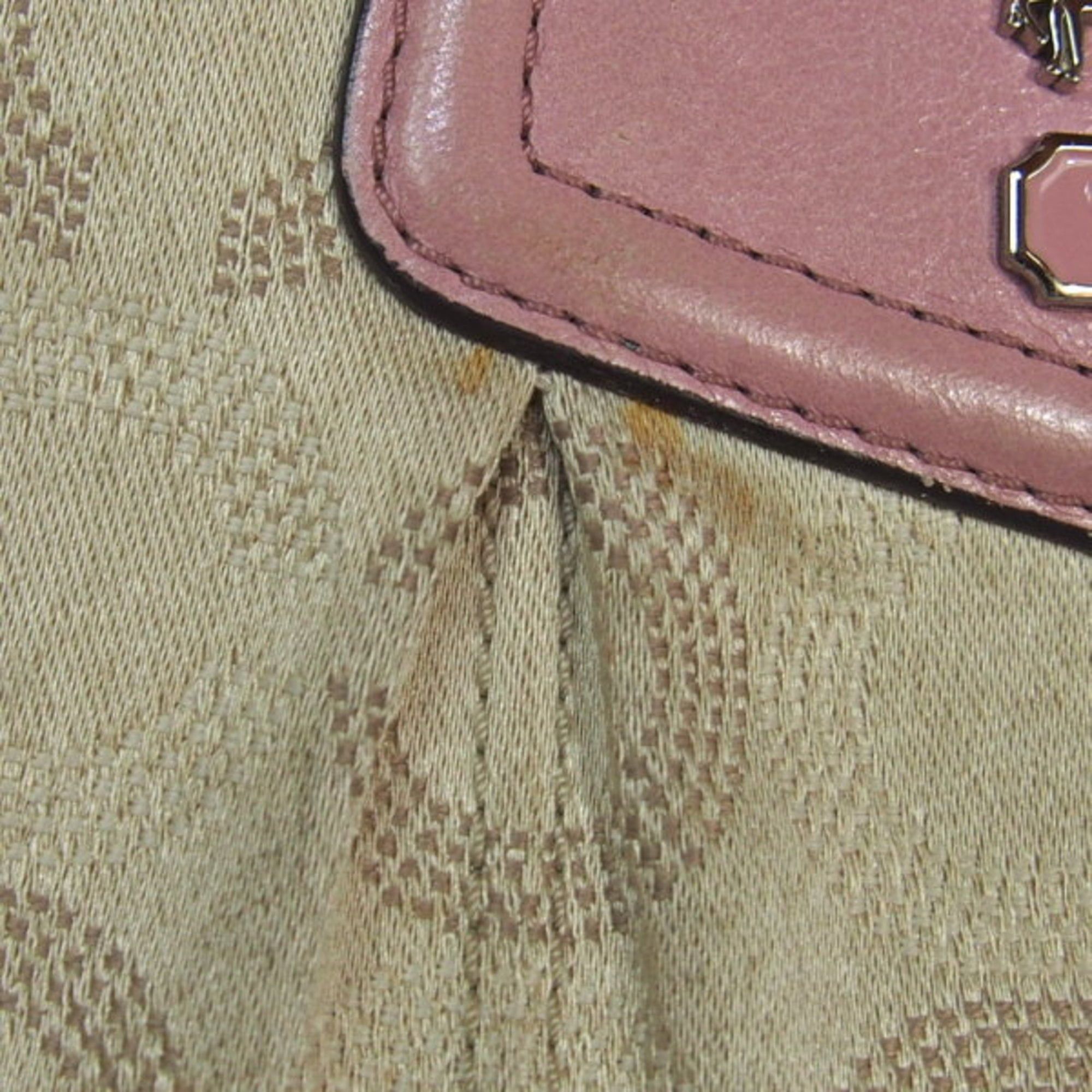 Coach Coach long wallet, round zipper, canvas, beige and pink Size ONE SIZE - 6 Thumbnail