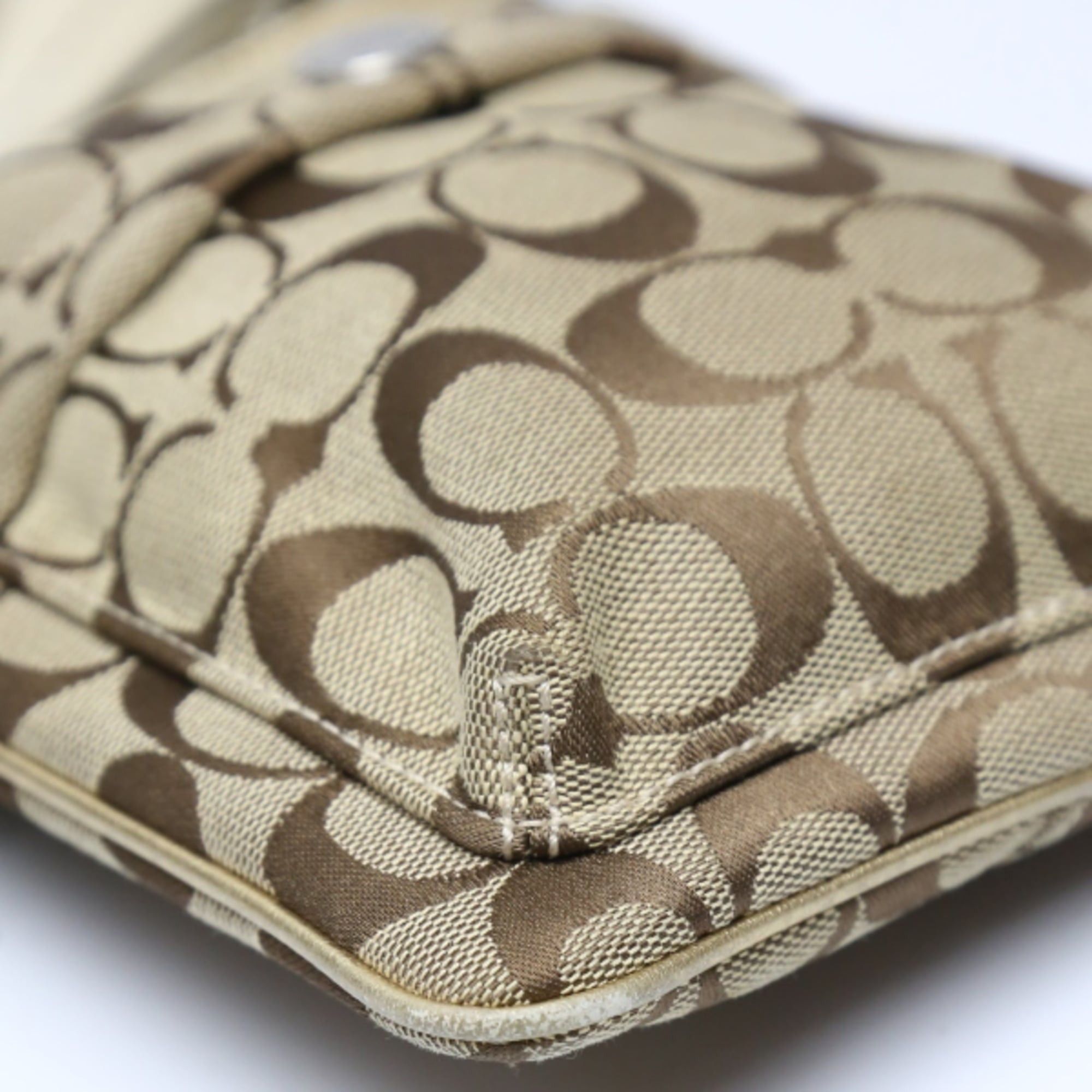 Coach Coach Swing Bag Signature Leather Shoulder Bag, 7082, Brown and Gold Size ONE SIZE - 5 Thumbnail