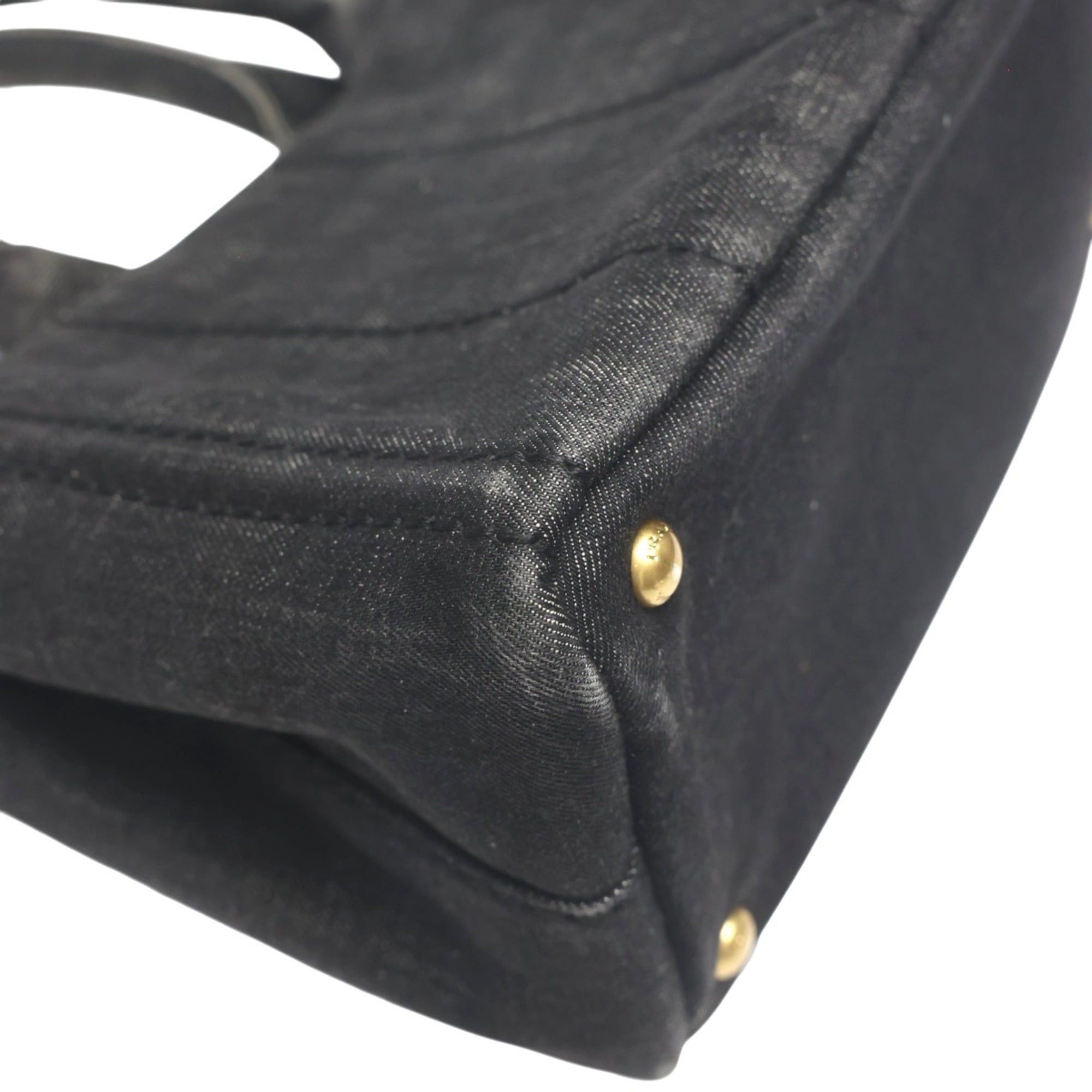Prada Prada 2-Way Denim Canapa Tote Bag, B2439G, Black Size ONE SIZE - 8 Thumbnail