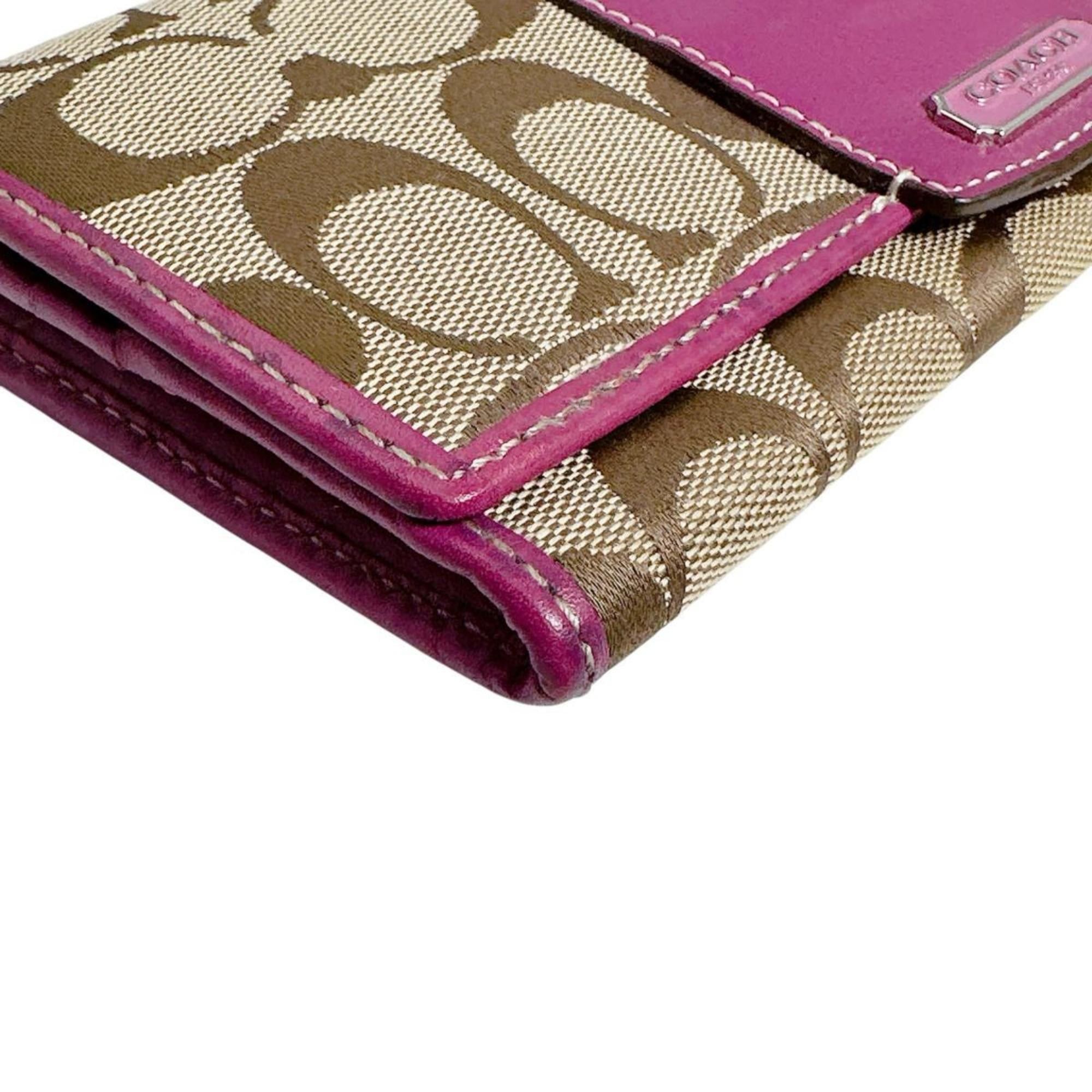 Coach Coach Signature Canvas Long Wallet 43412 Brown and Purple Size ONE SIZE - 5 Thumbnail