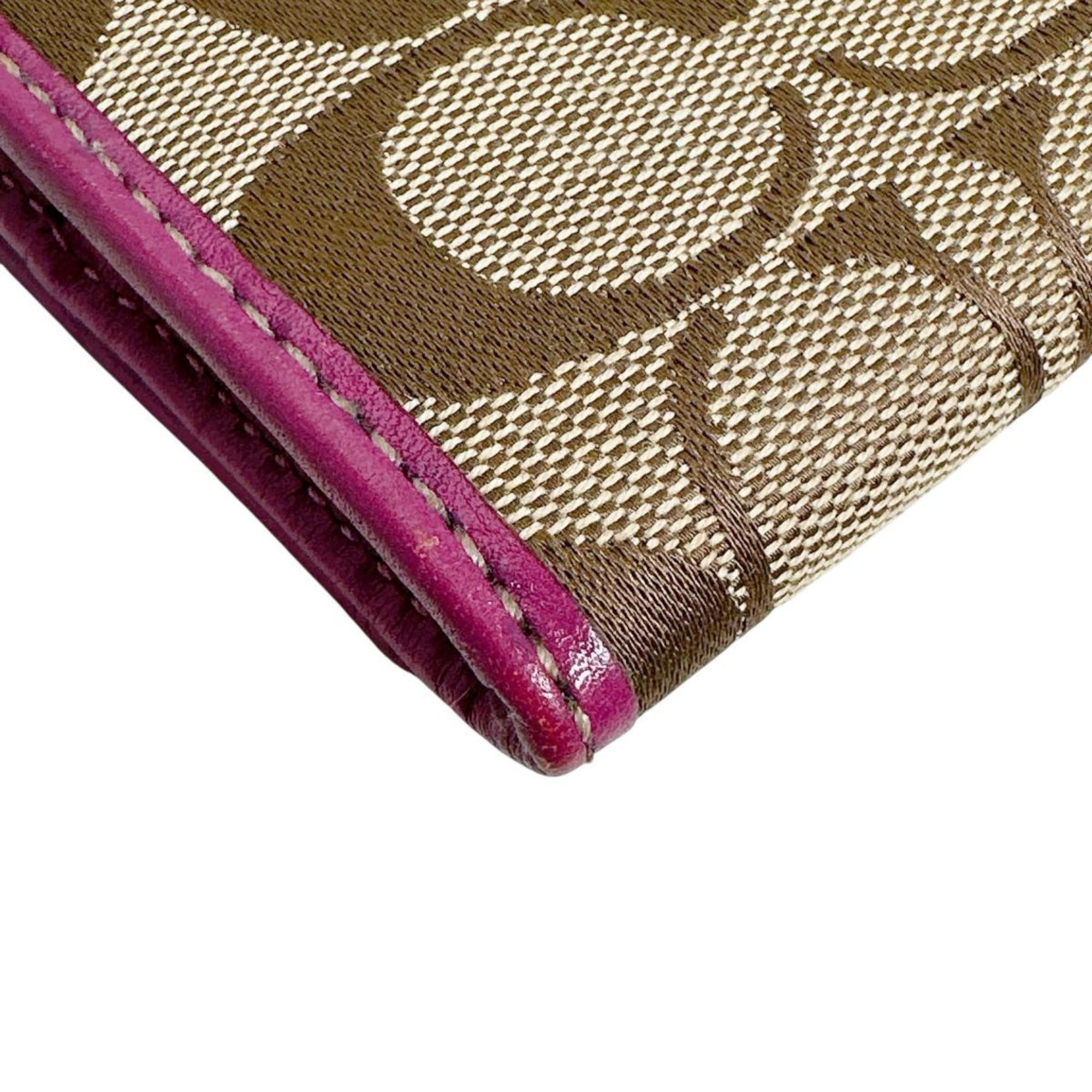 Coach Coach Signature Canvas Long Wallet 43412 Brown and Purple Size ONE SIZE - 7 Thumbnail