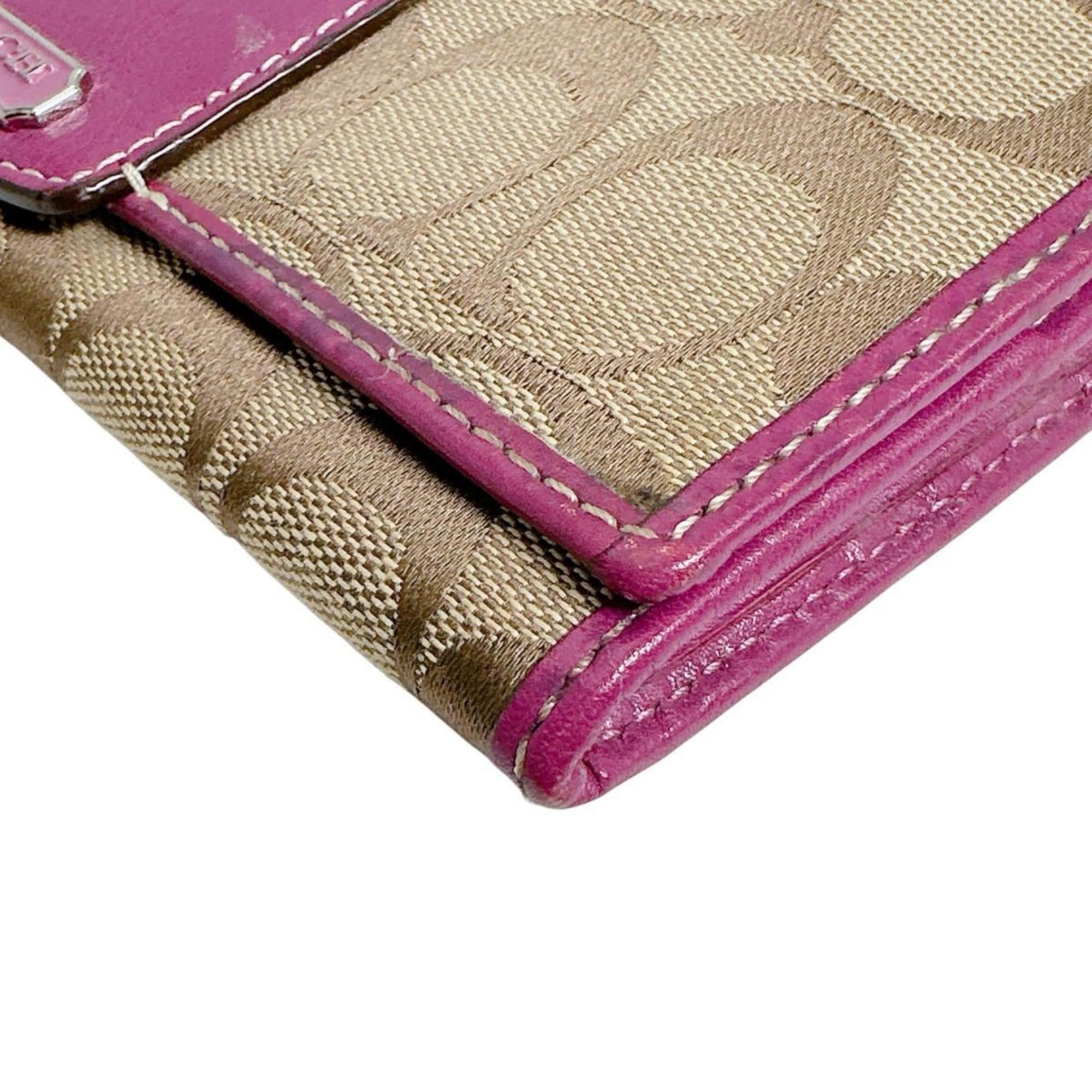 Coach Coach Signature Canvas Long Wallet 43412 Brown and Purple Size ONE SIZE - 6 Thumbnail