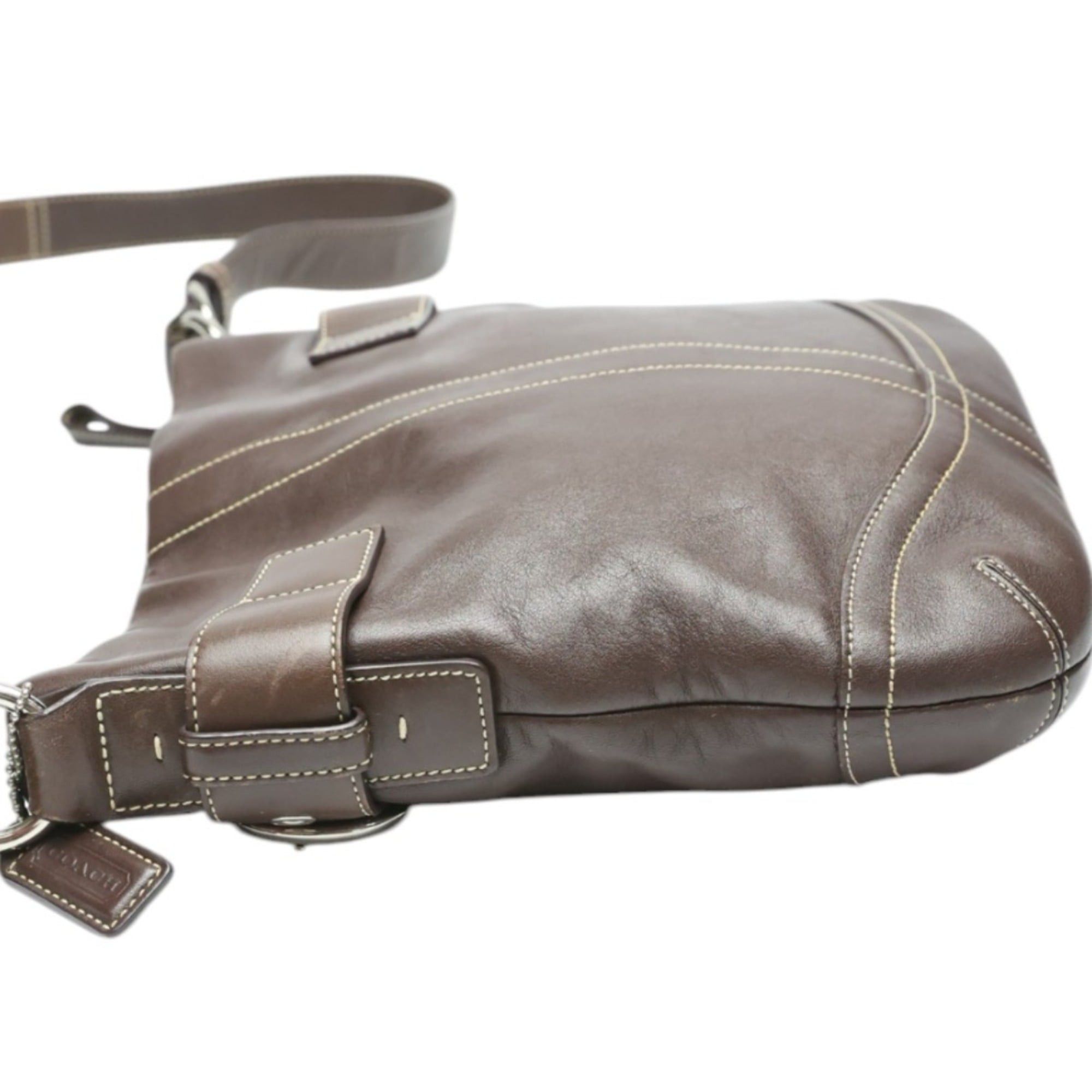 Coach Coach Leather Soft Duffle Shoulder Bag, Crossbody, 1452, Dark Brown Size ONE SIZE - 3 Thumbnail