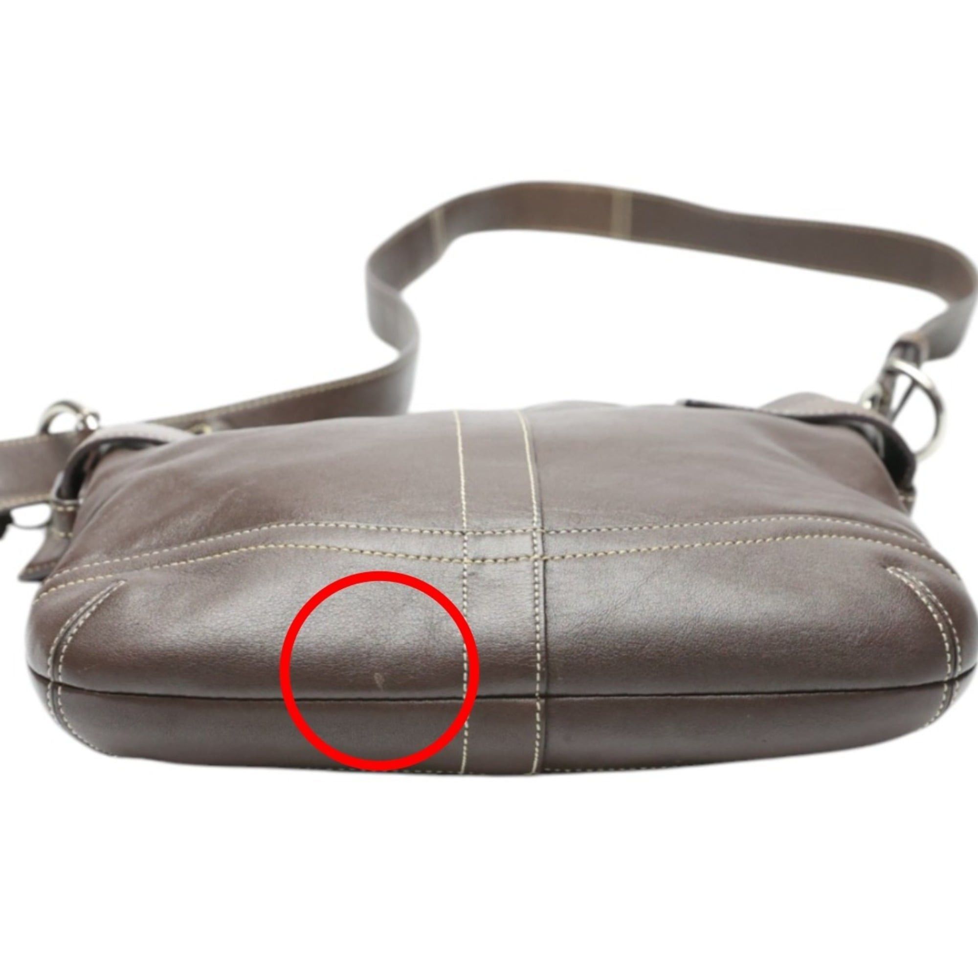 Coach Coach Leather Soft Duffle Shoulder Bag, Crossbody, 1452, Dark Brown Size ONE SIZE - 6 Thumbnail