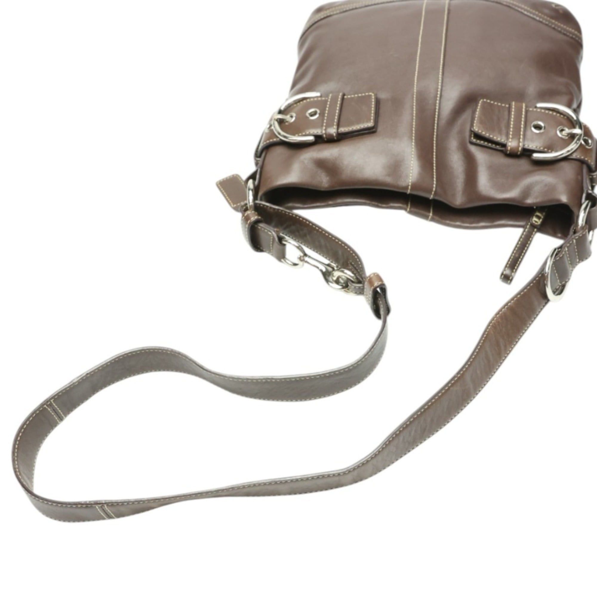 Coach Coach Leather Soft Duffle Shoulder Bag, Crossbody, 1452, Dark Brown Size ONE SIZE - 5 Thumbnail